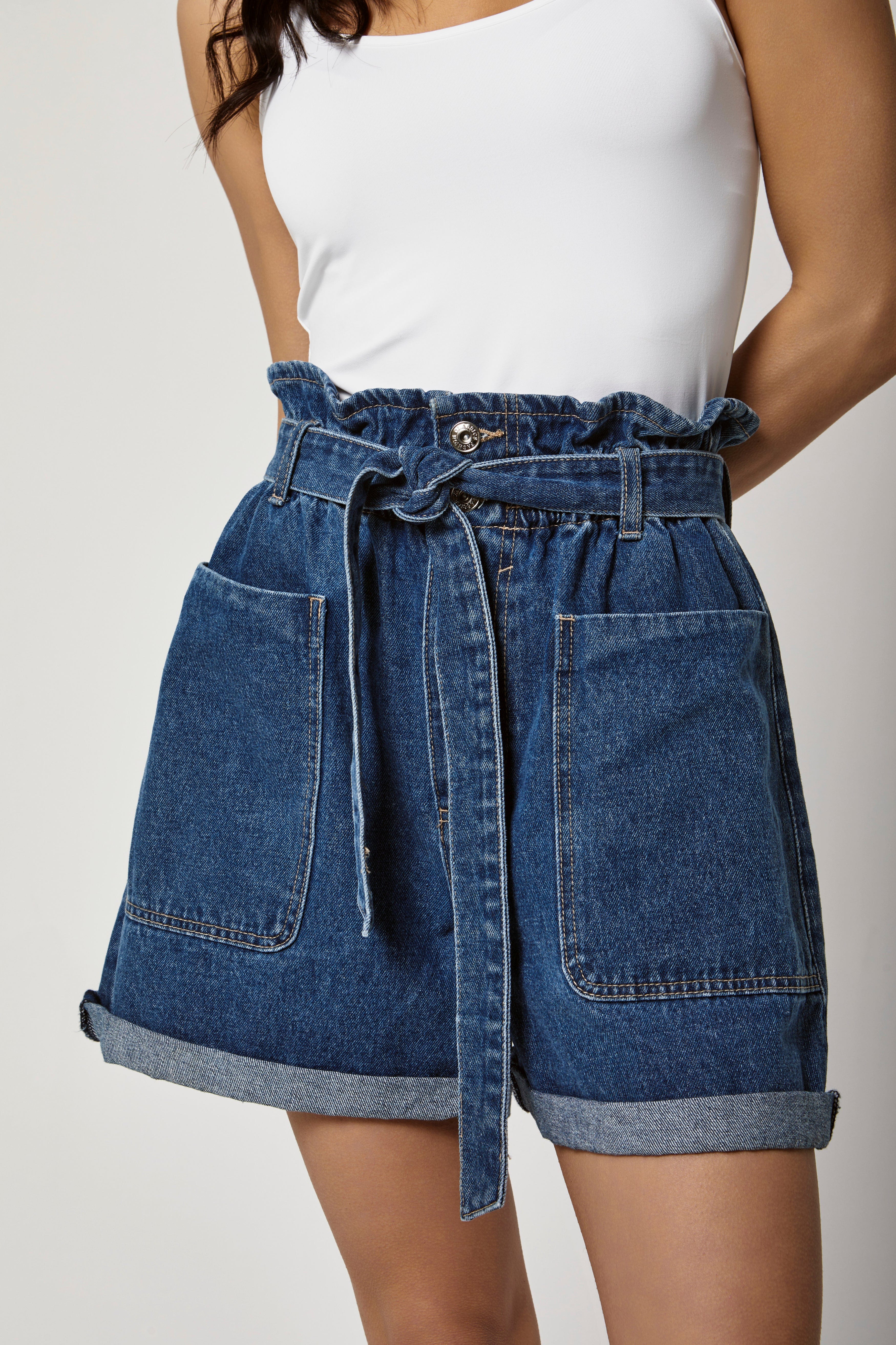 داليدرس شورت جينز قصير واسع نسائي أزرق فاتح