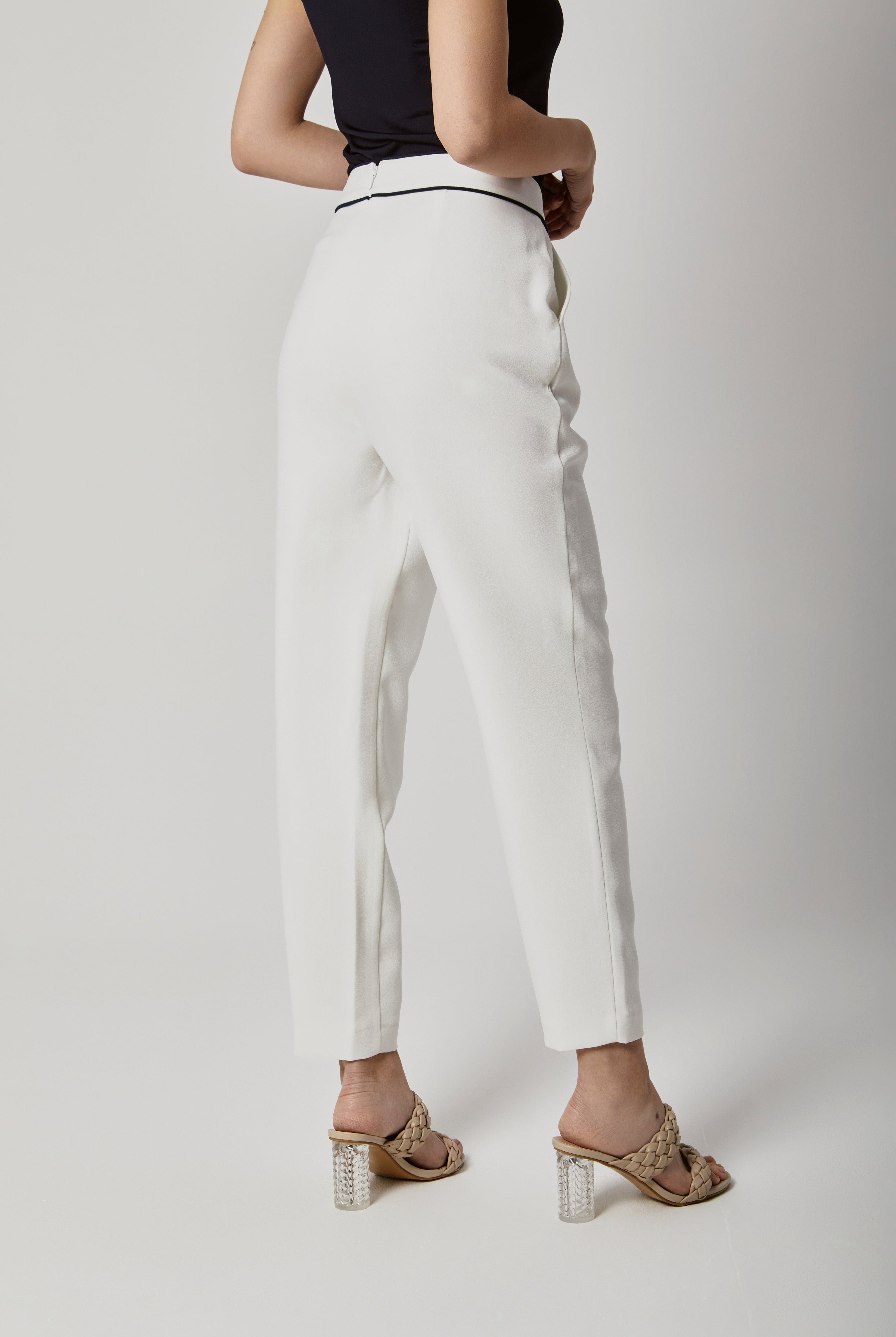 داليدرس بنطلون سادة خصر مرتفع رسمي نسائي أوف وايت