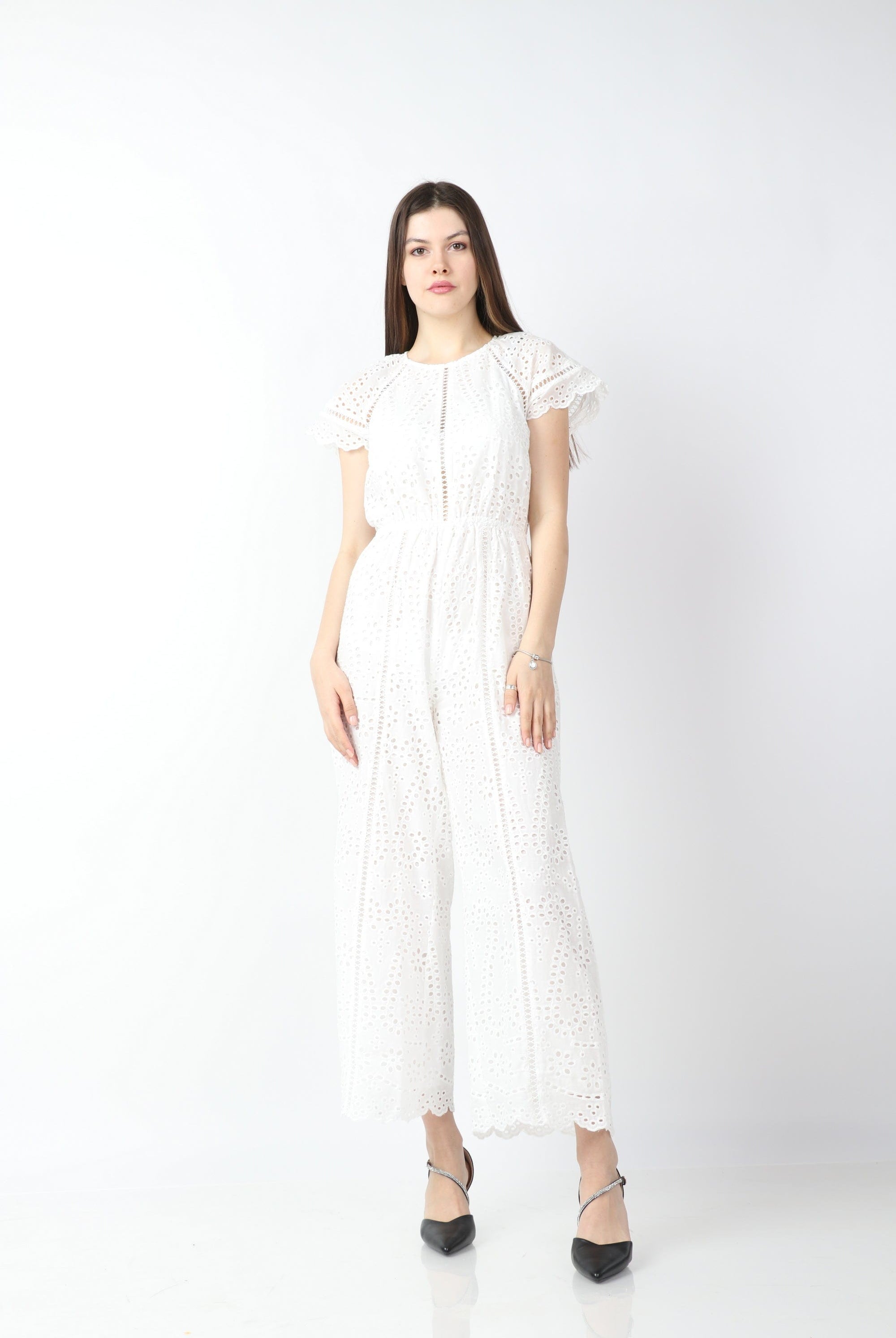 داليدرس جمبسوت نسائي مخرم كم قصير نسائي أبيض