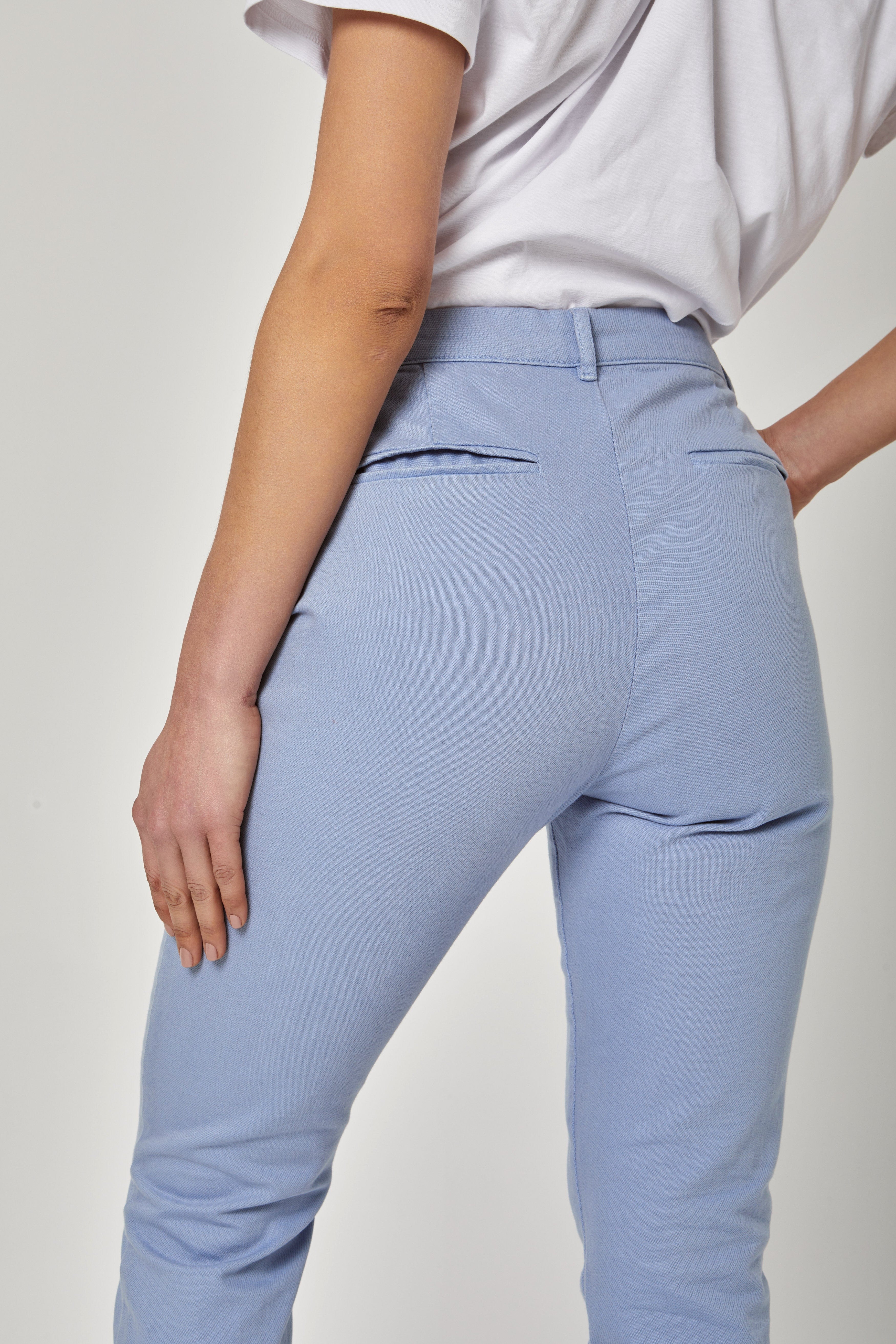 داليدرس بنطلون سادة طويل خصر مرتفع نسائي أزرق