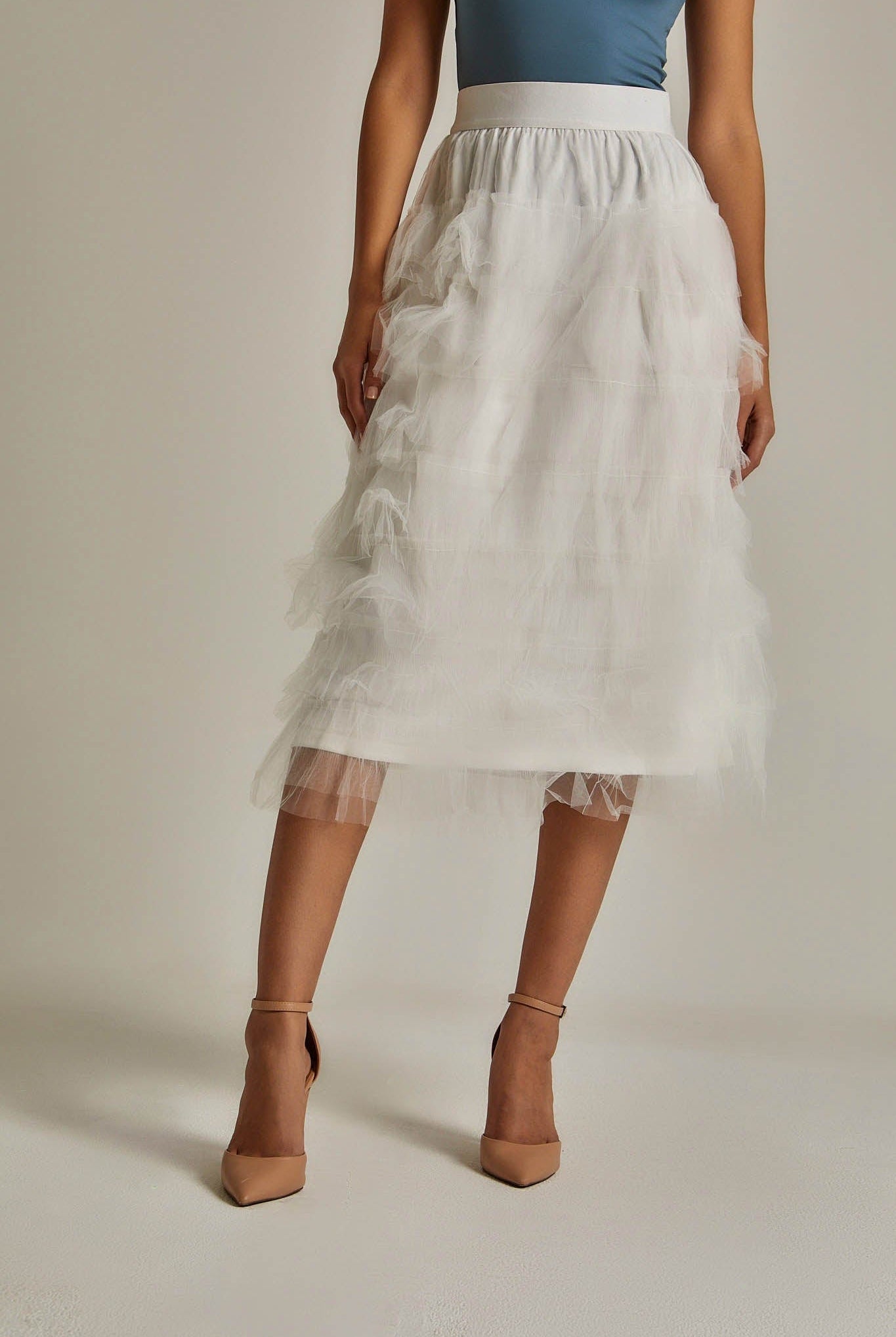 داليدرس تنورة ميدي شيفون سادة بكرانيش