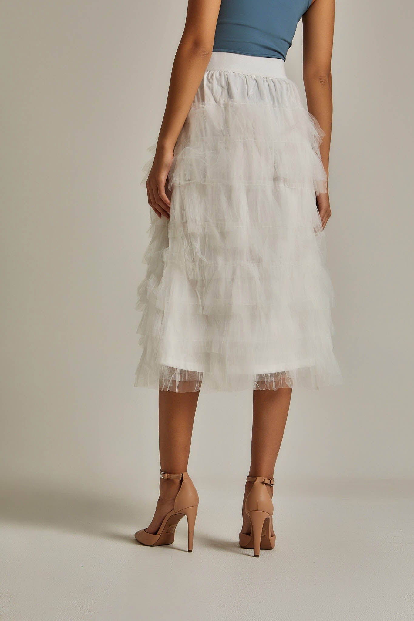 داليدرس تنورة ميدي شيفون سادة بكرانيش