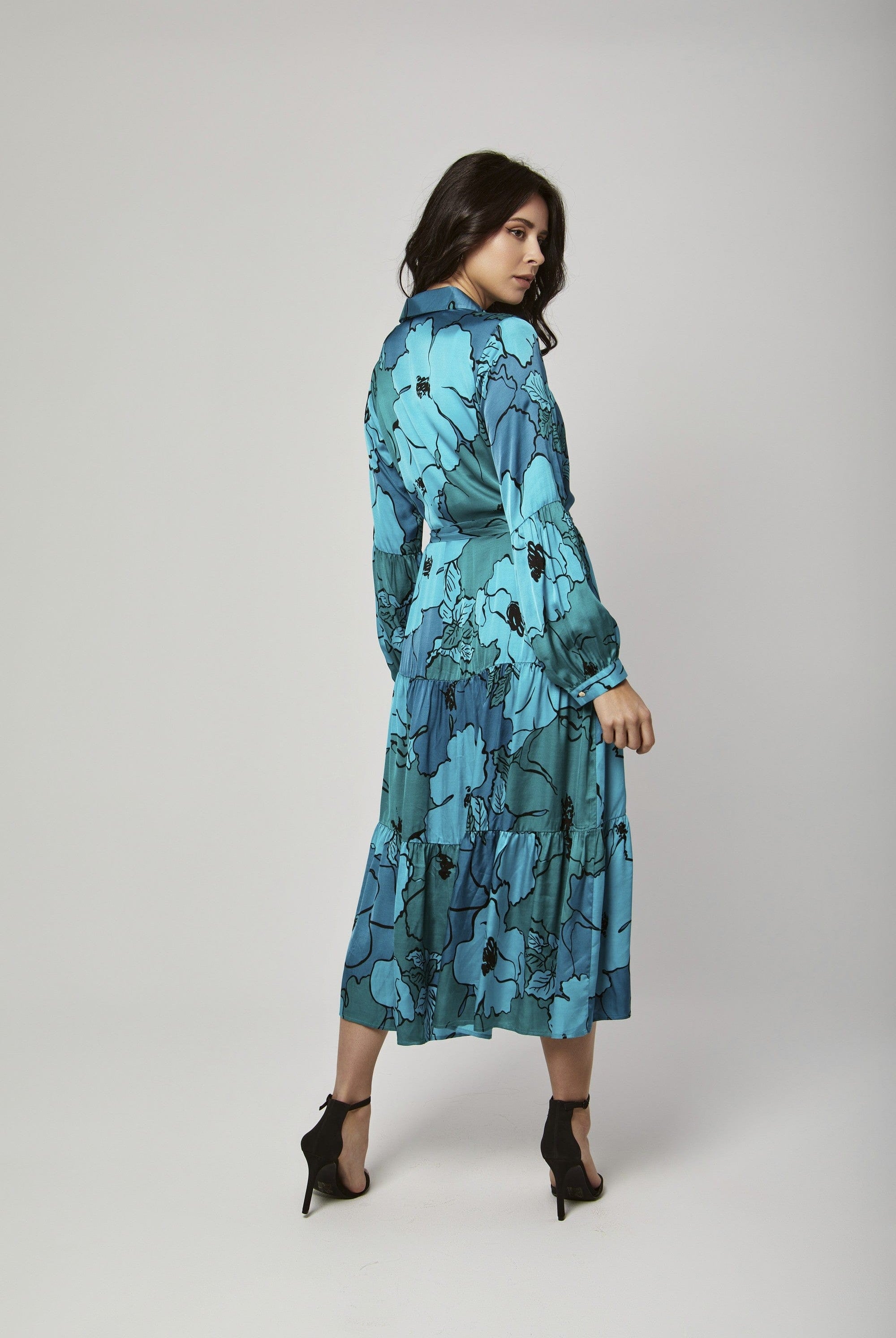 داليدرس فستان مشجر مخصر ميدي كم طويل نسائي