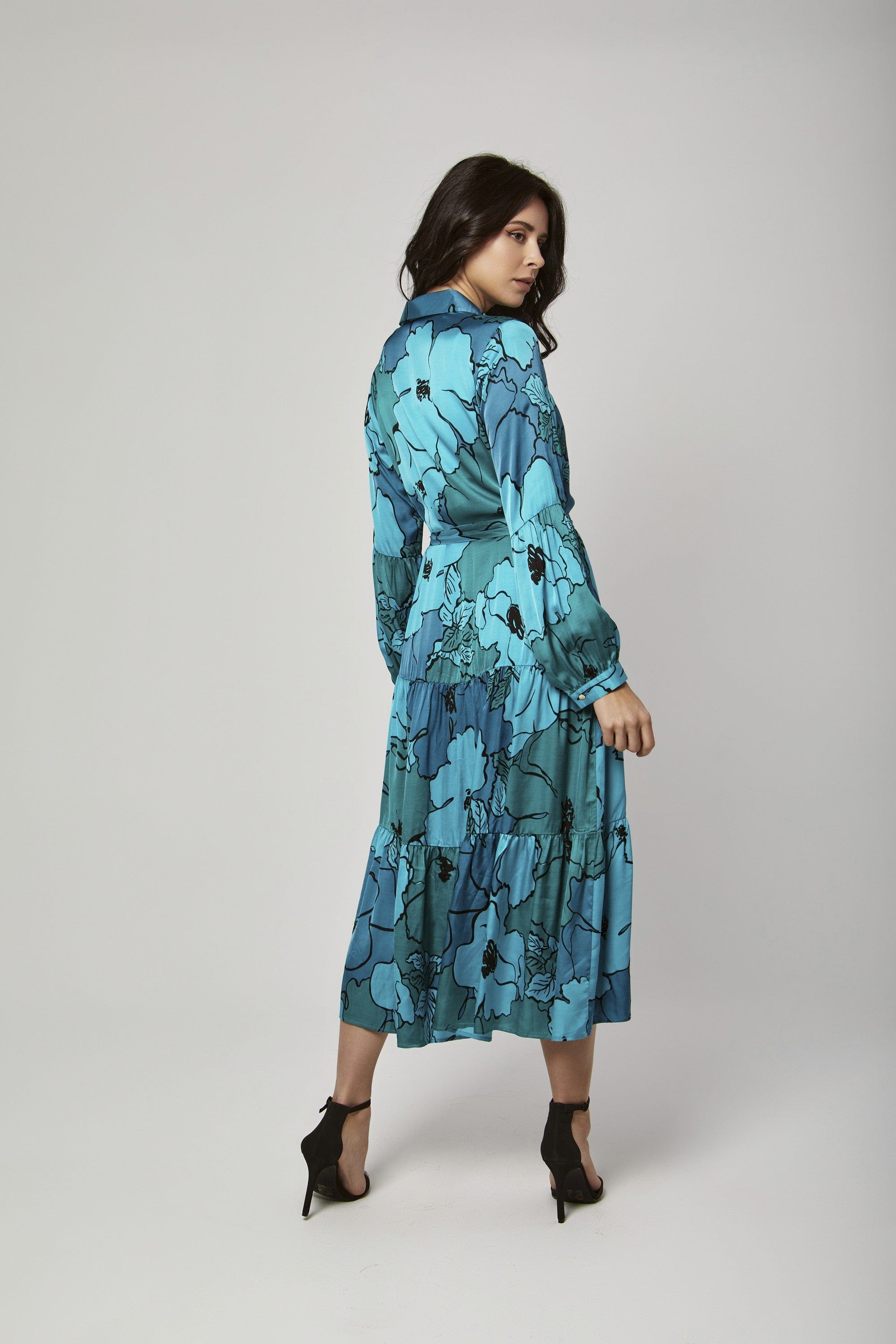 داليدرس فستان مشجر مخصر ميدي كم طويل نسائي