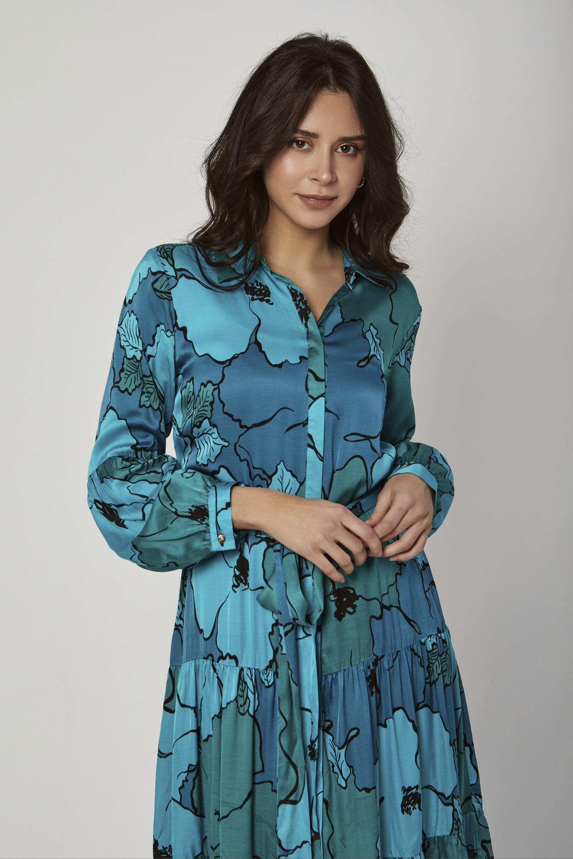 داليدرس فستان مشجر مخصر ميدي كم طويل نسائي