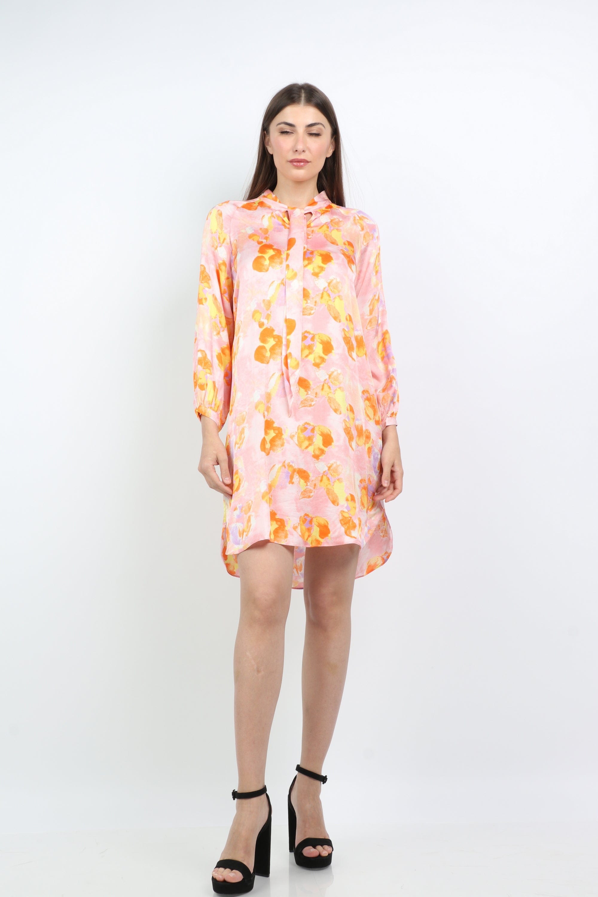 داليدرس تونيك نسائي قصير مفتوح من الجانبين متعدد الألوان