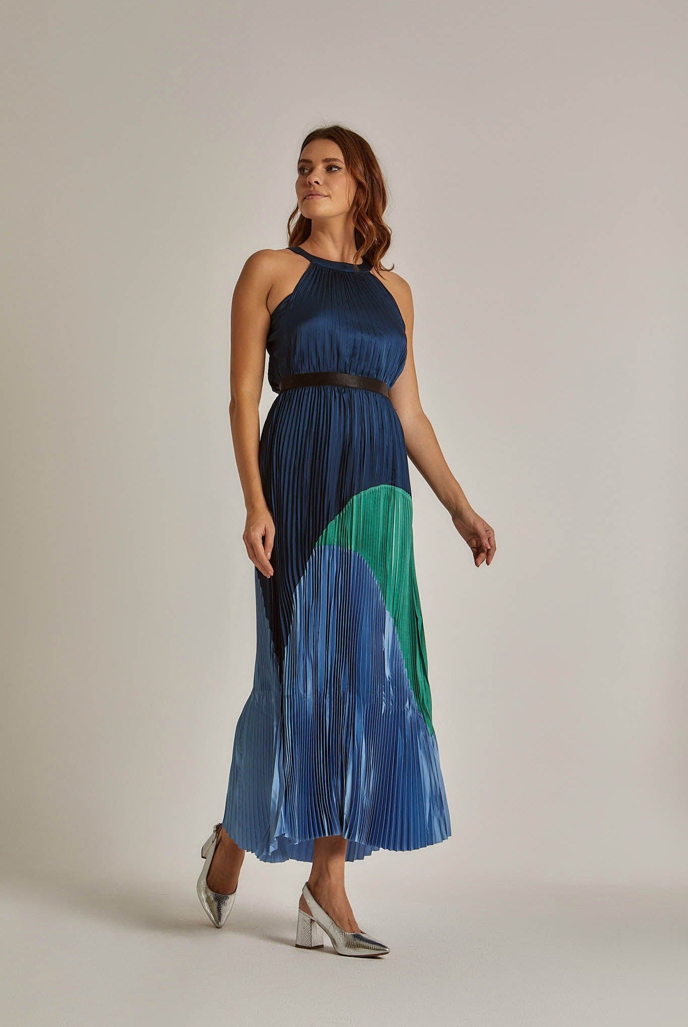 داليدرس فستان طويل سهرة بيليسيه حمالات متعدد الألوان