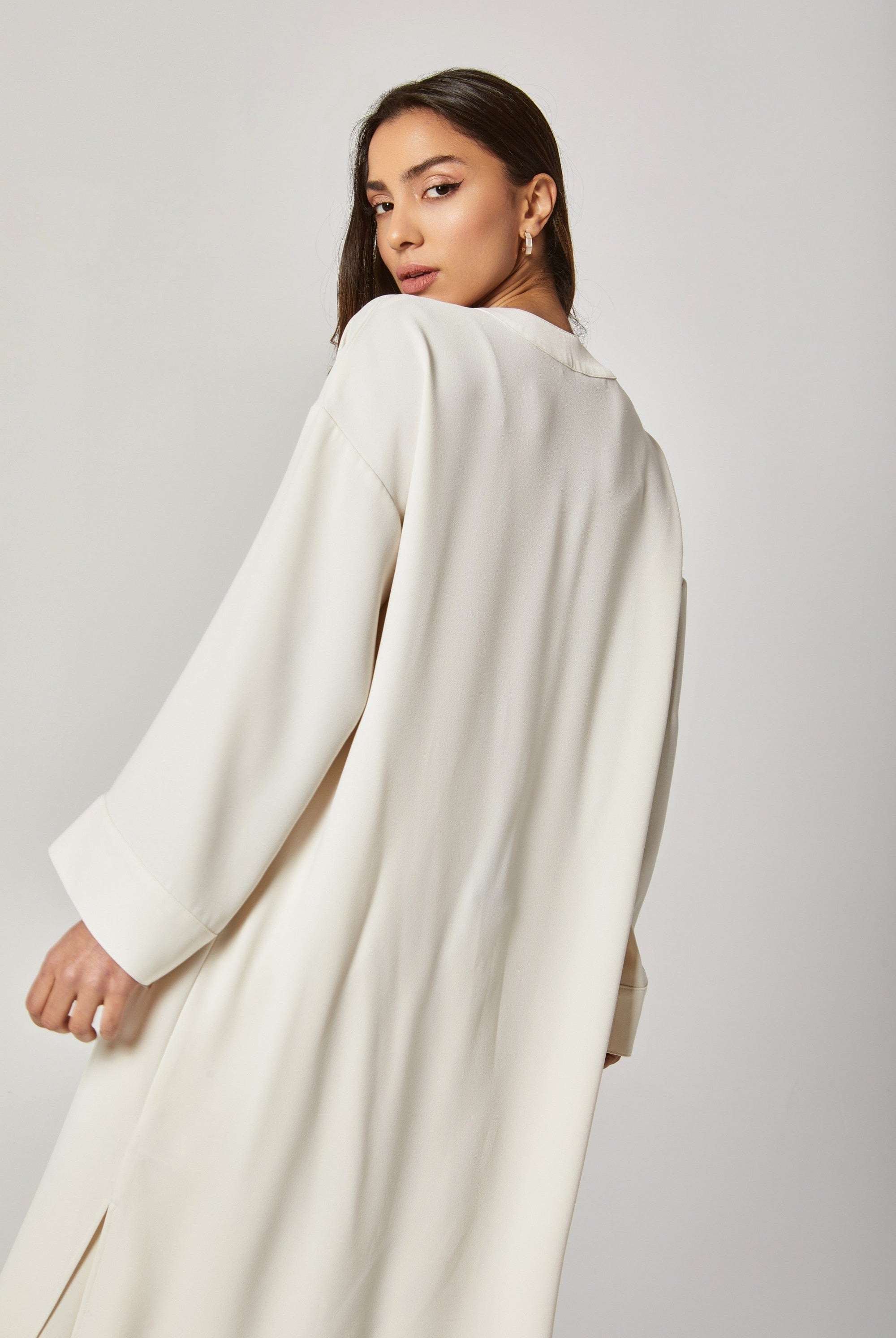 داليدرس قفطان واسع مفتوح من الأمام كم طويل نسائي