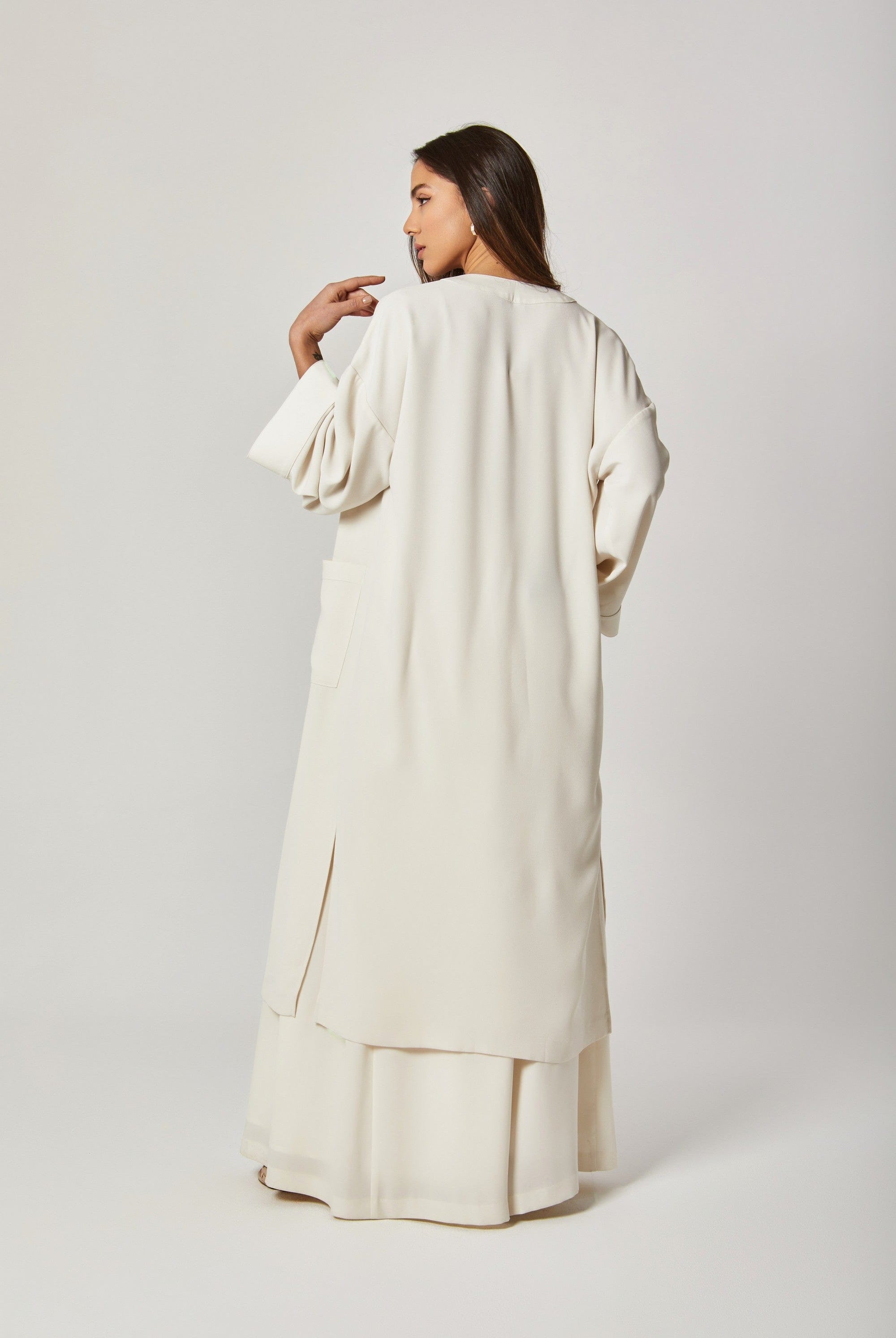 داليدرس قفطان واسع مفتوح من الأمام كم طويل نسائي