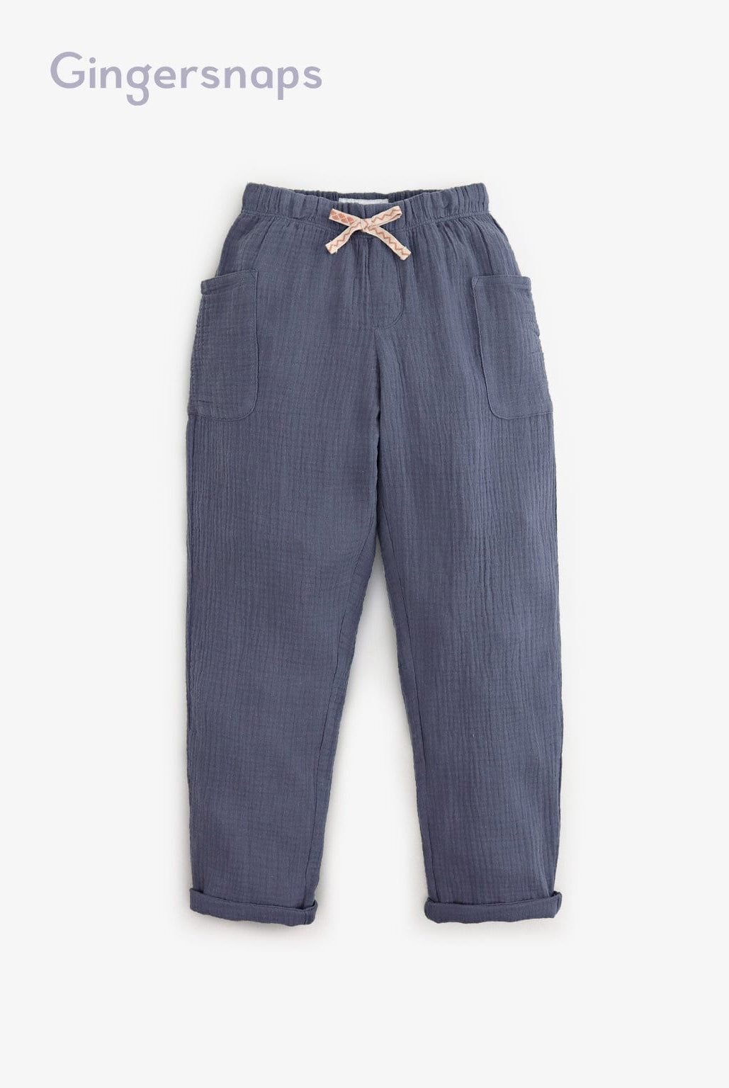 جينجرسنابس بنطلون أولادي بكسرات وجيوب جانبية أزرق