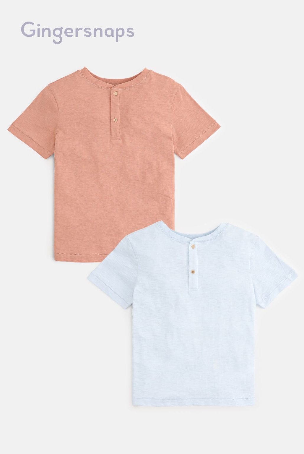 جينجرسنابس تيشيرت بجيب واحد نص كم طويل ولادي أزرق فاتح / بني