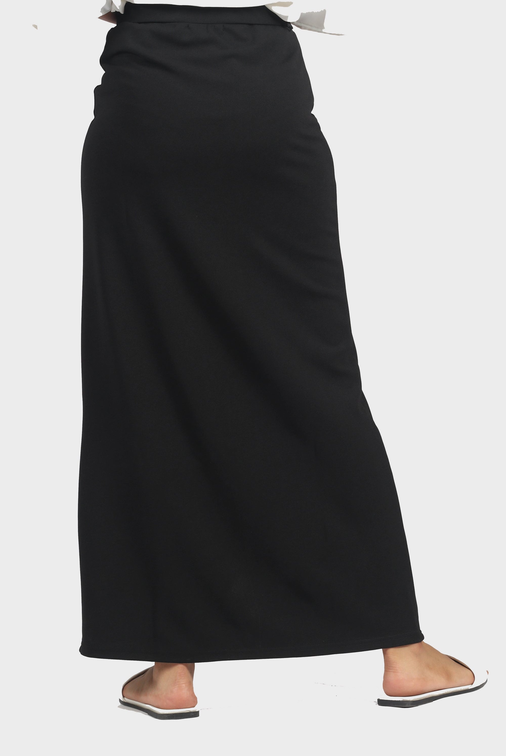 كيتشن تنورة طويلة سادة كلاسيكية نسائية أسود