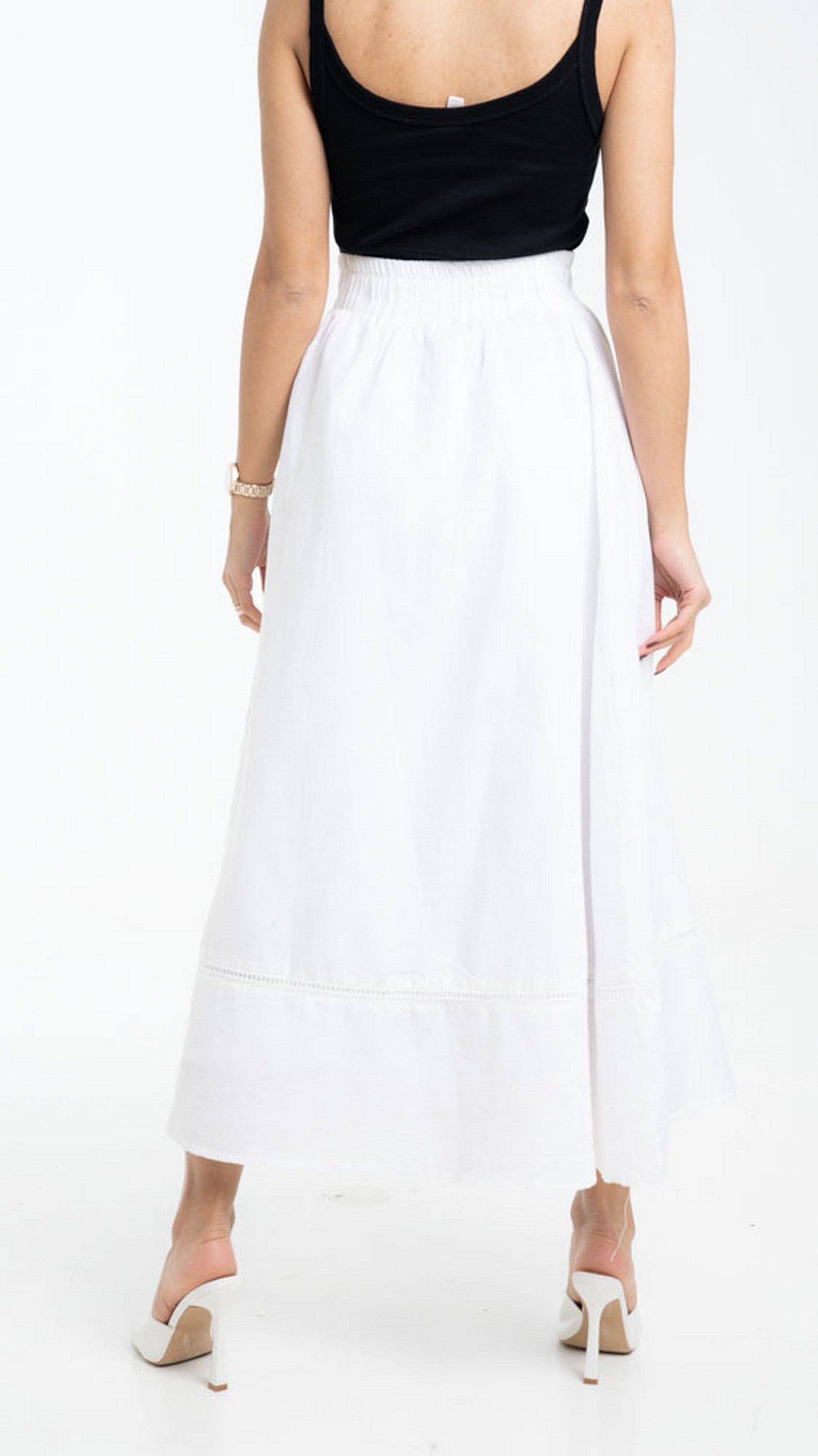 داليدرس تنورة طويلة سادة واسعة مع خط من أسفل نسائي