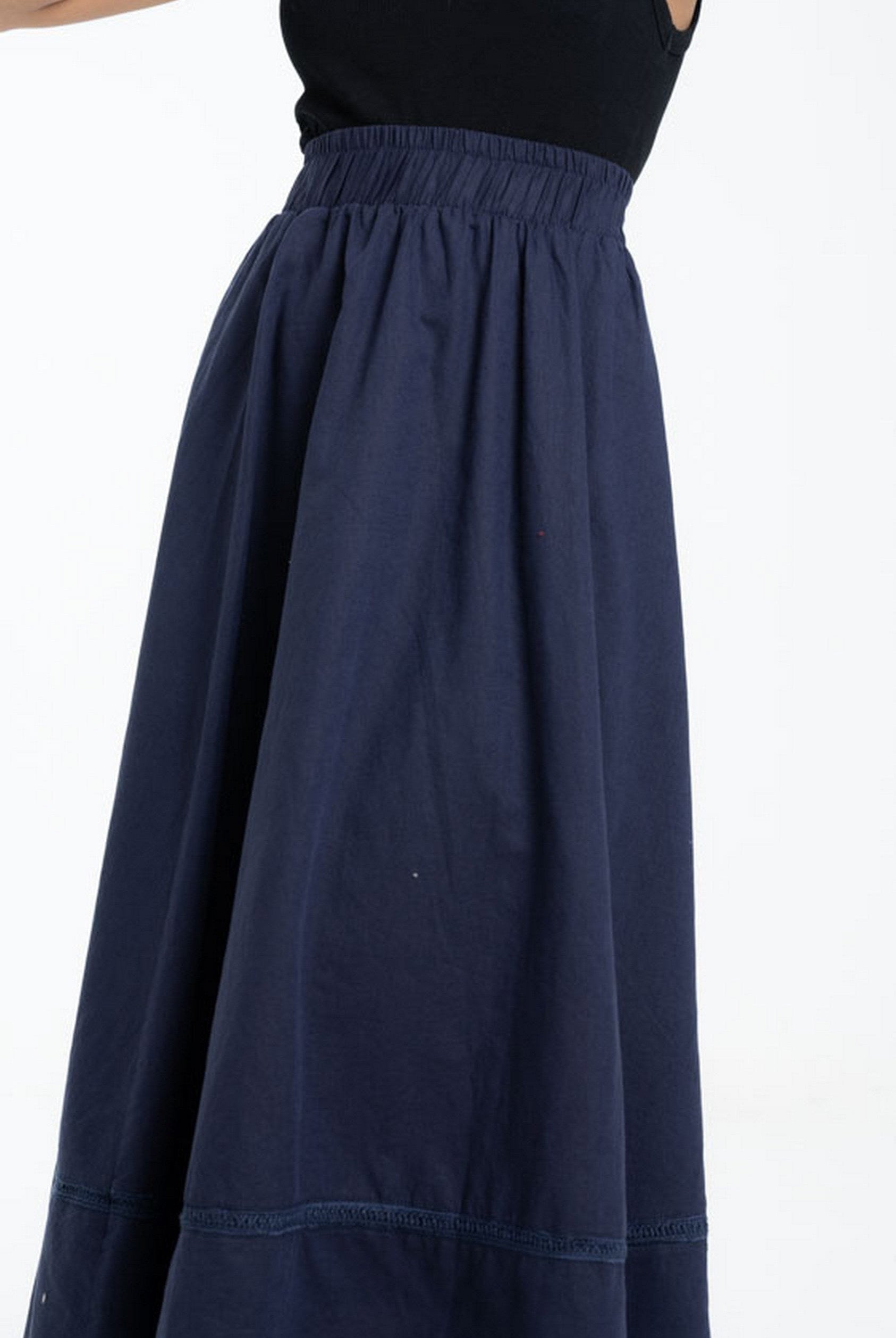 داليدرس تنورة طويلة سادة واسعة مع خط من أسفل نسائي