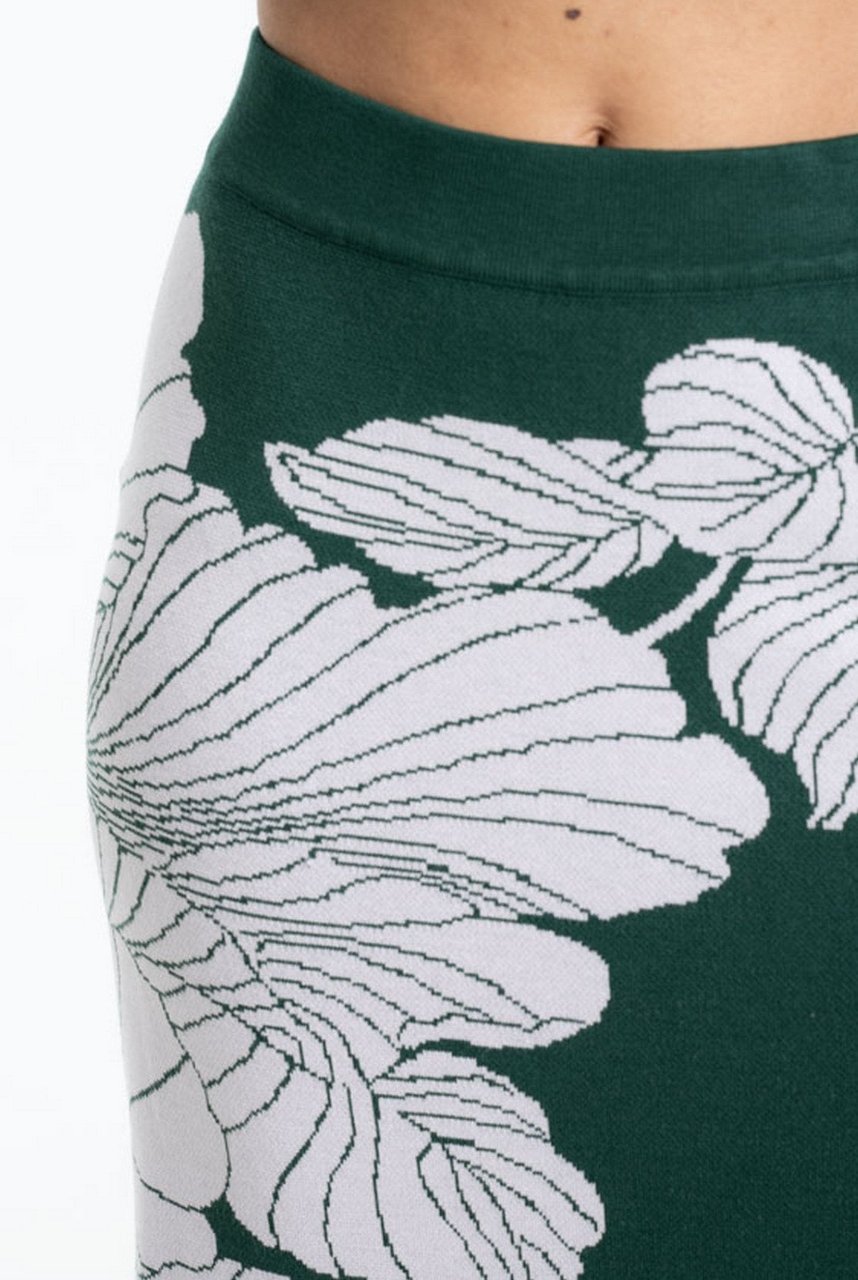 داليدرس تنورة مشجر خصر مرتفع ميدي نسائي أخضر