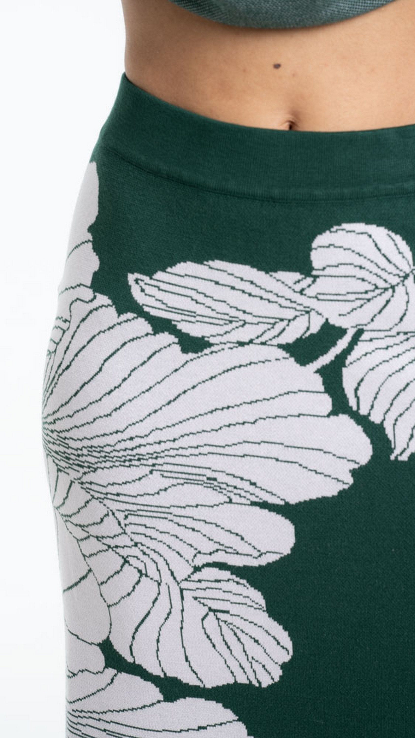 داليدرس تنورة مشجر خصر مرتفع ميدي نسائي أخضر