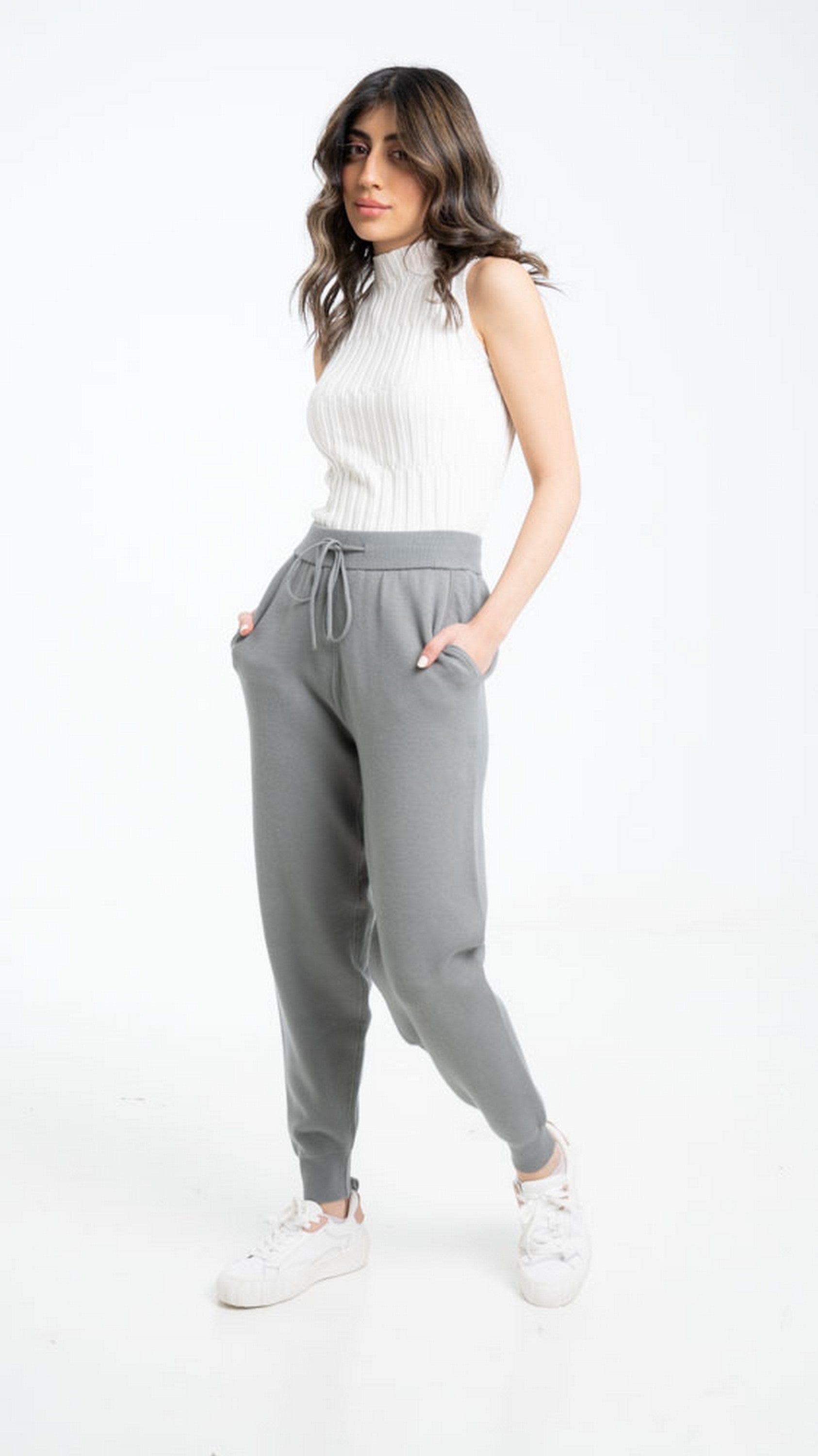 داليدرس سويت بانتس خصر مرتفع سادة برباط نسائي