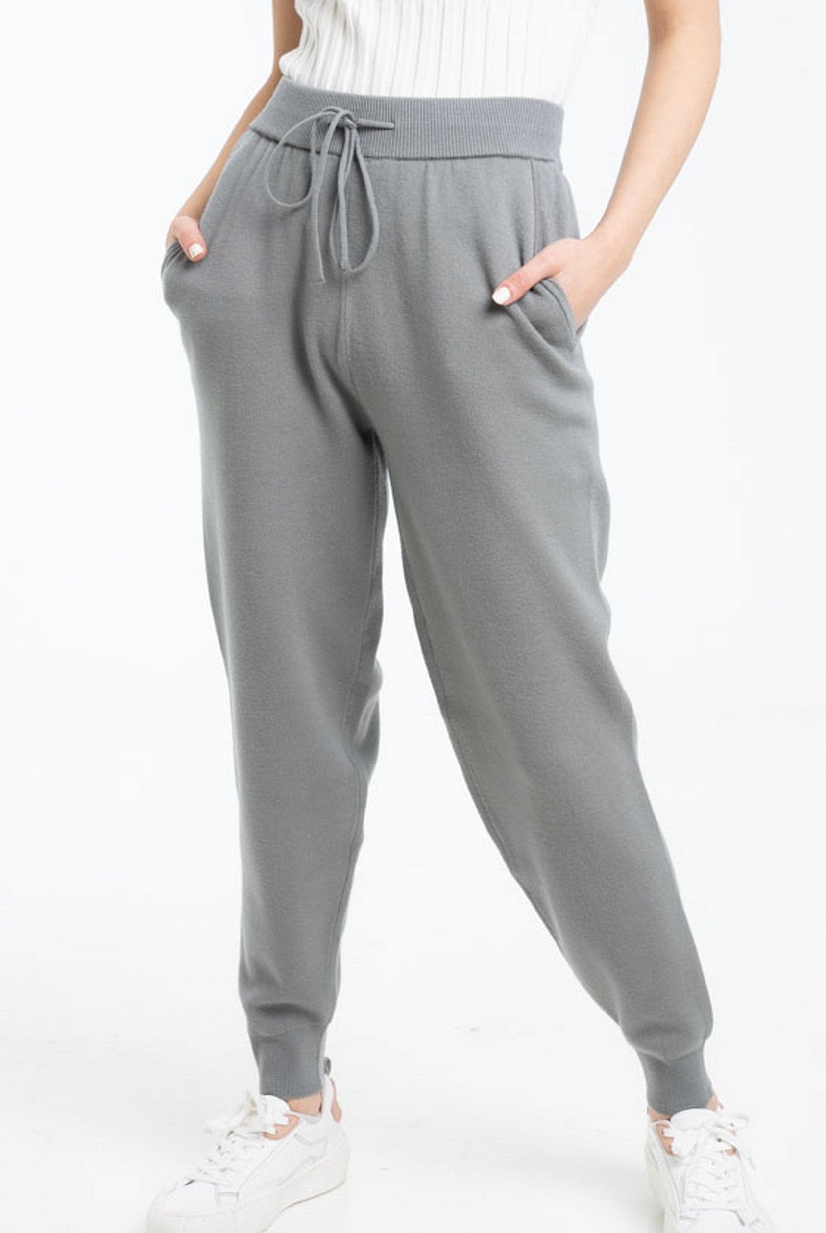 داليدرس سويت بانتس خصر مرتفع سادة برباط نسائي