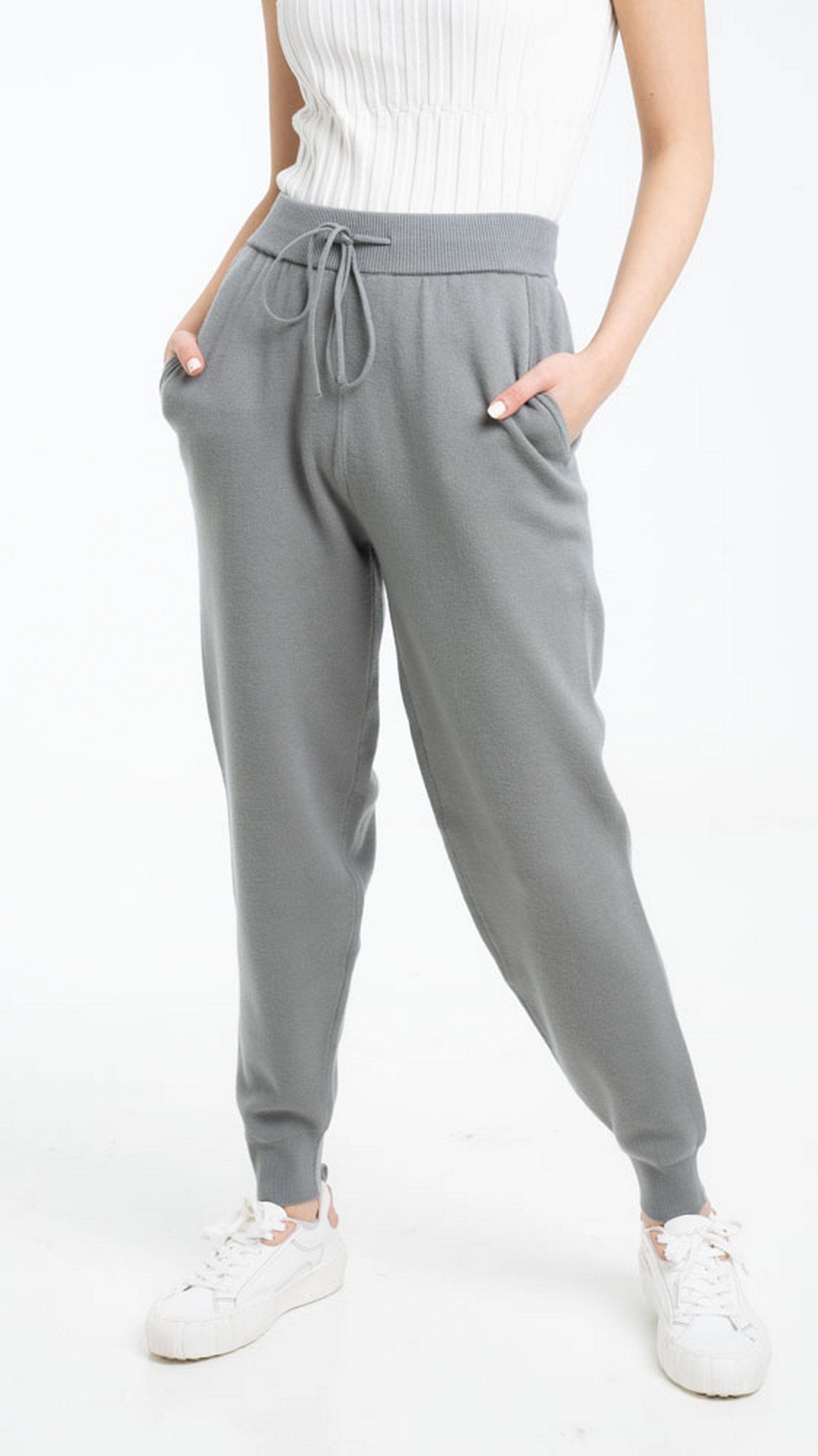 داليدرس سويت بانتس خصر مرتفع سادة برباط نسائي