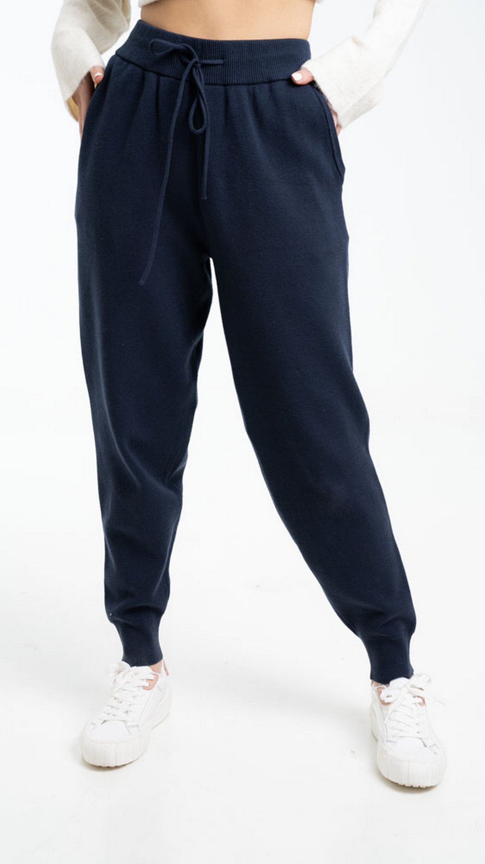 داليدرس سويت بانتس خصر مرتفع سادة برباط نسائي