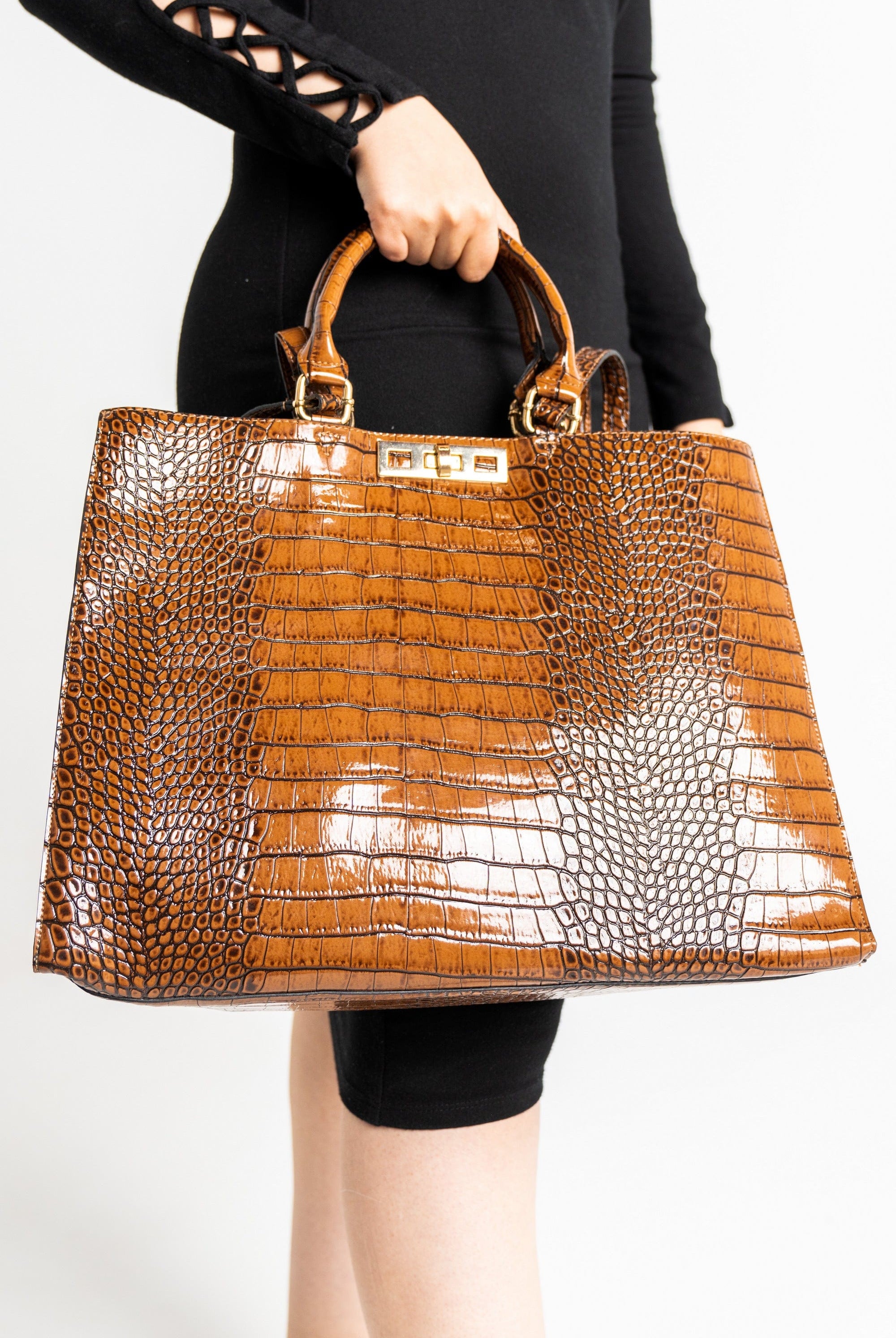 داليدرس حقيبة يد كبيرة بنقشة جلد النمر