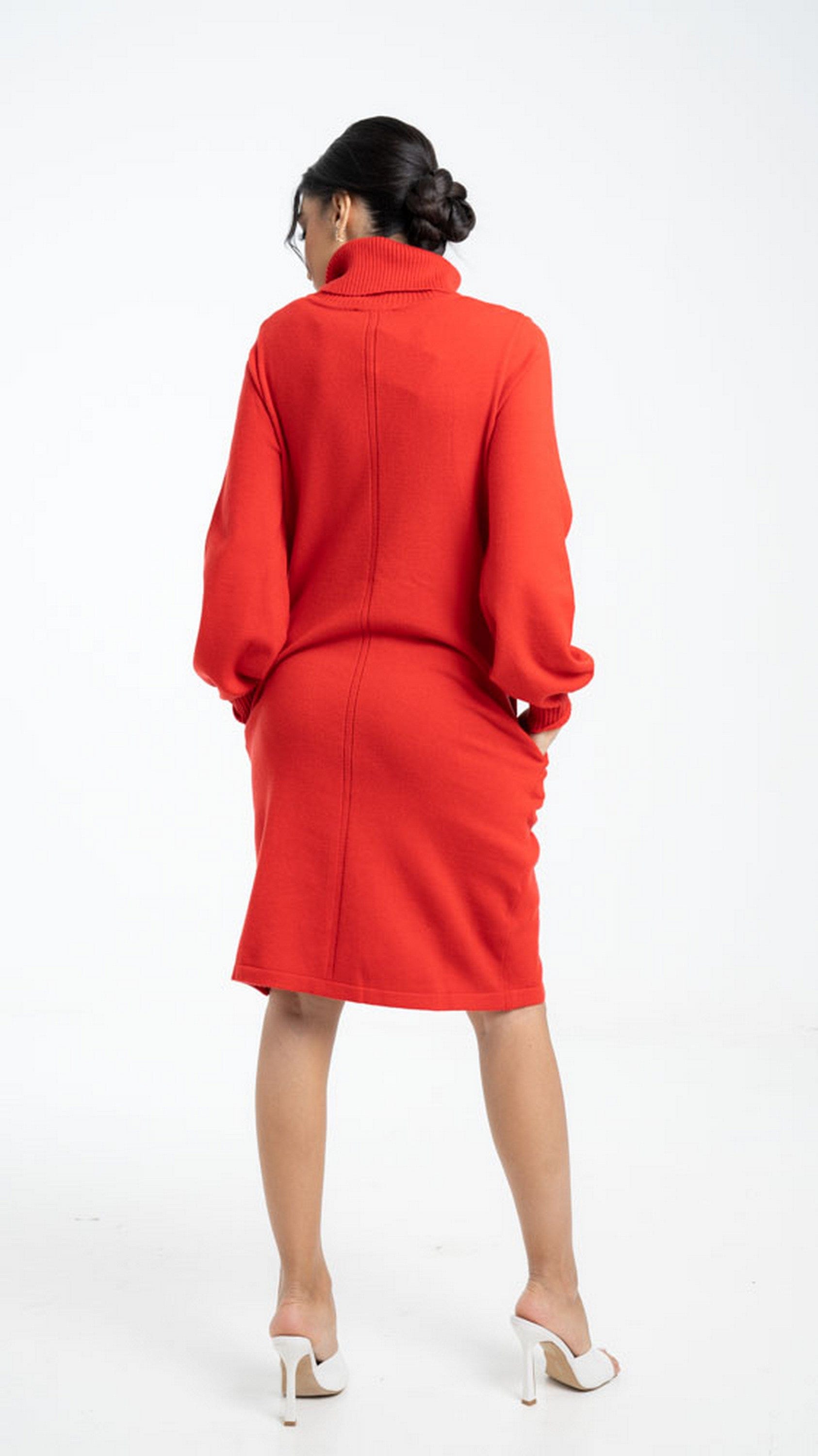 داليدرس بلوزة سادة طويلة بكم طويل ورقبة عالية نسائي