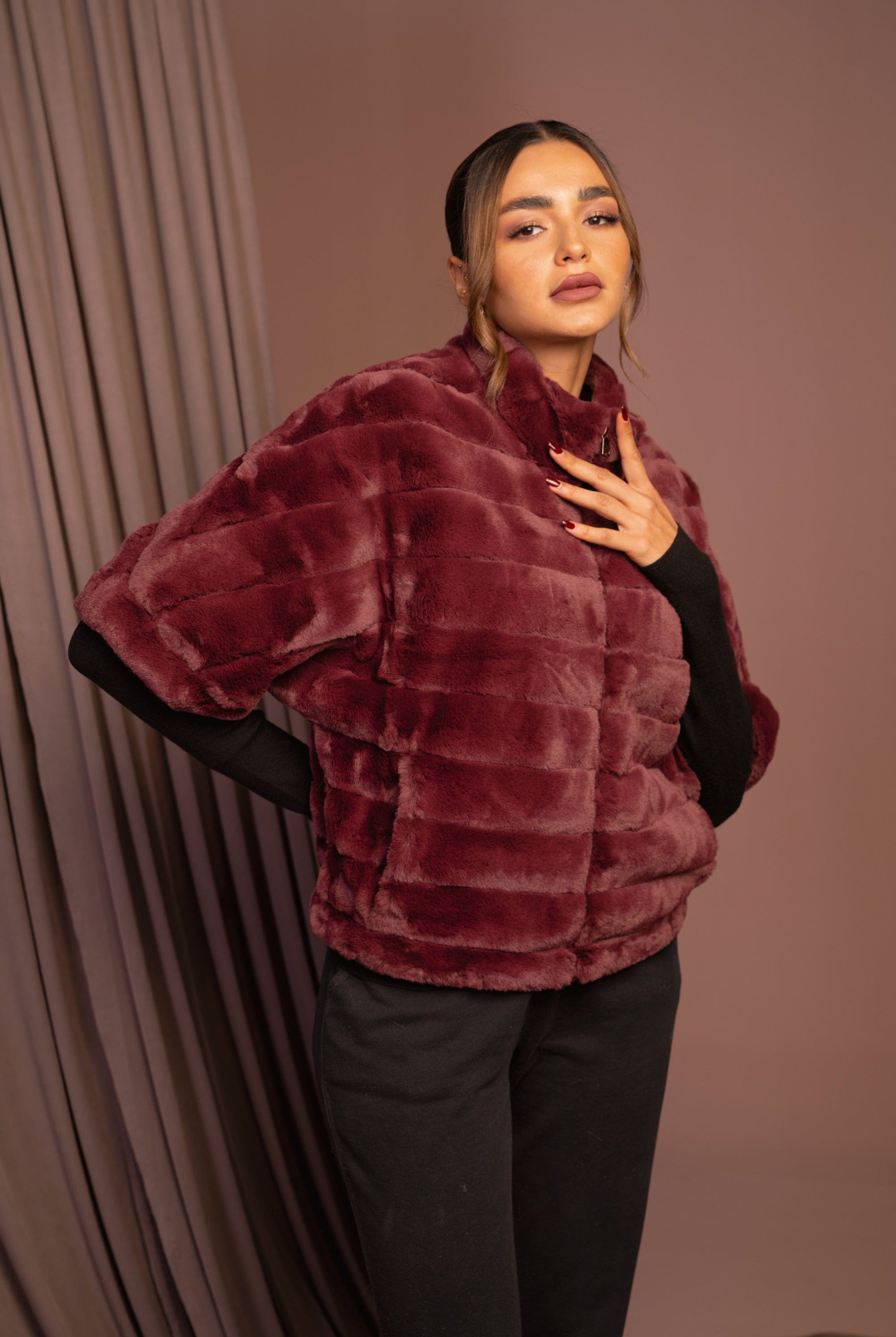 داليدرس جاكيت نسائي شتوي مزين بسحاب