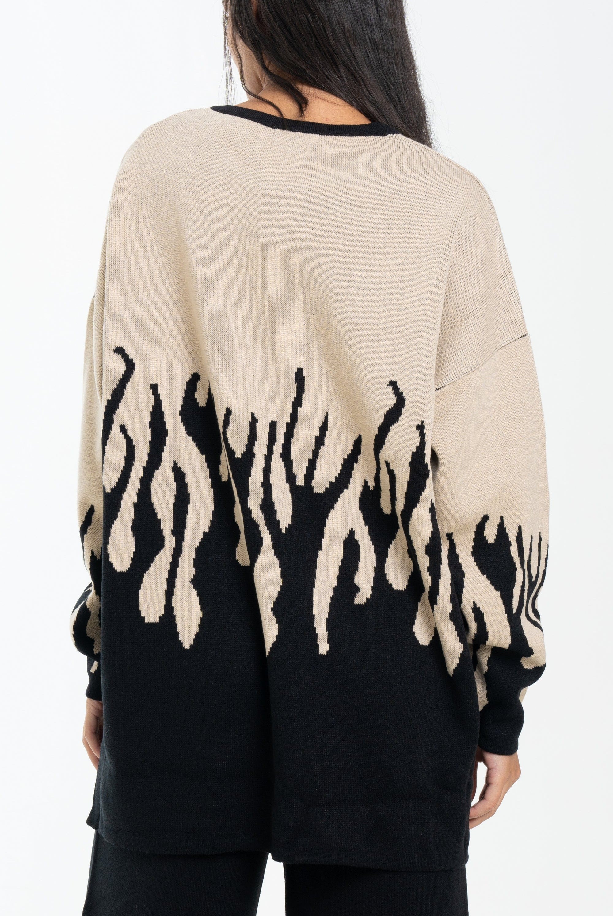 داليدرس بلوفر بيتي منقوش أوفر سايز كم طويل نسائي