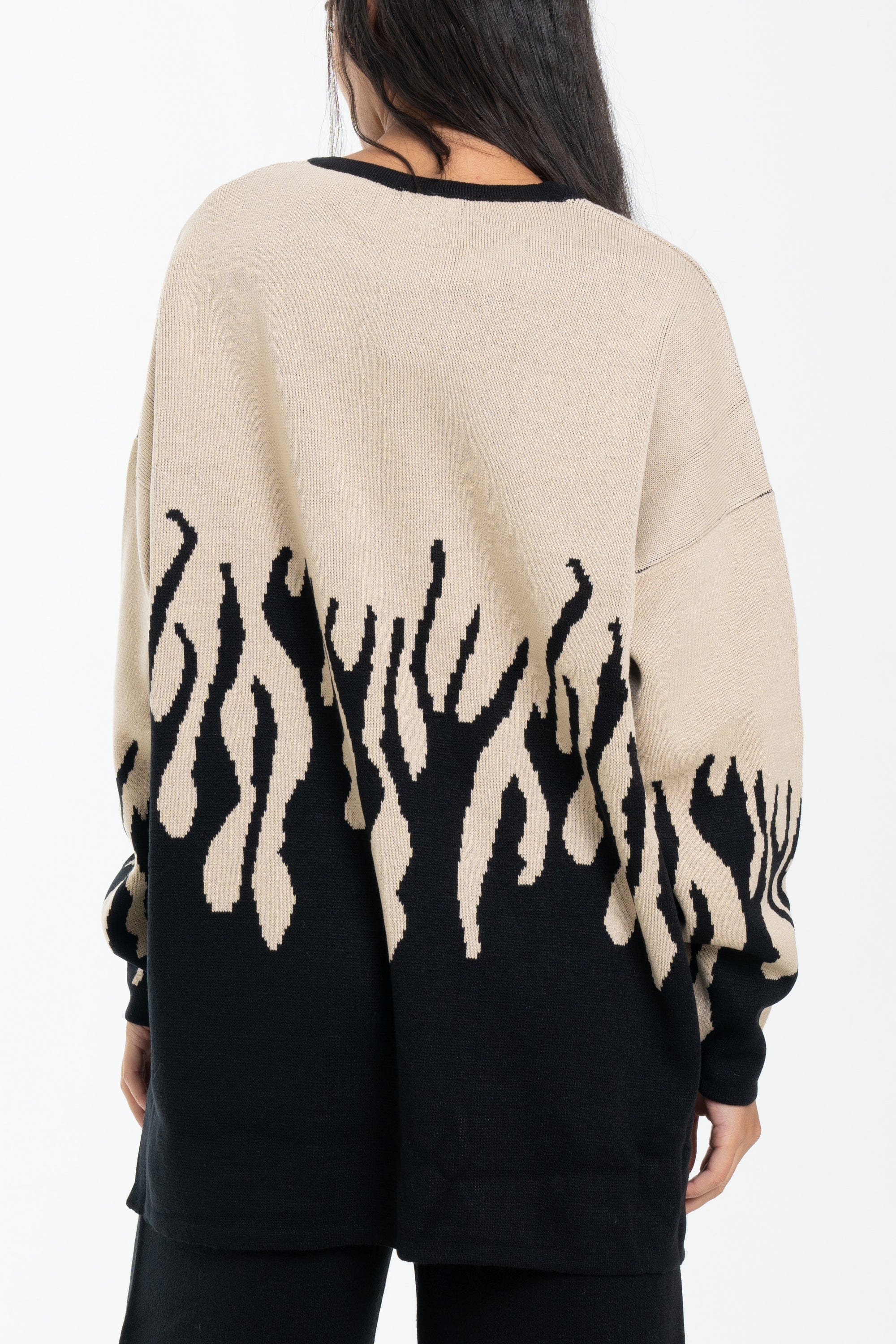 داليدرس بلوفر بيتي منقوش أوفر سايز كم طويل نسائي