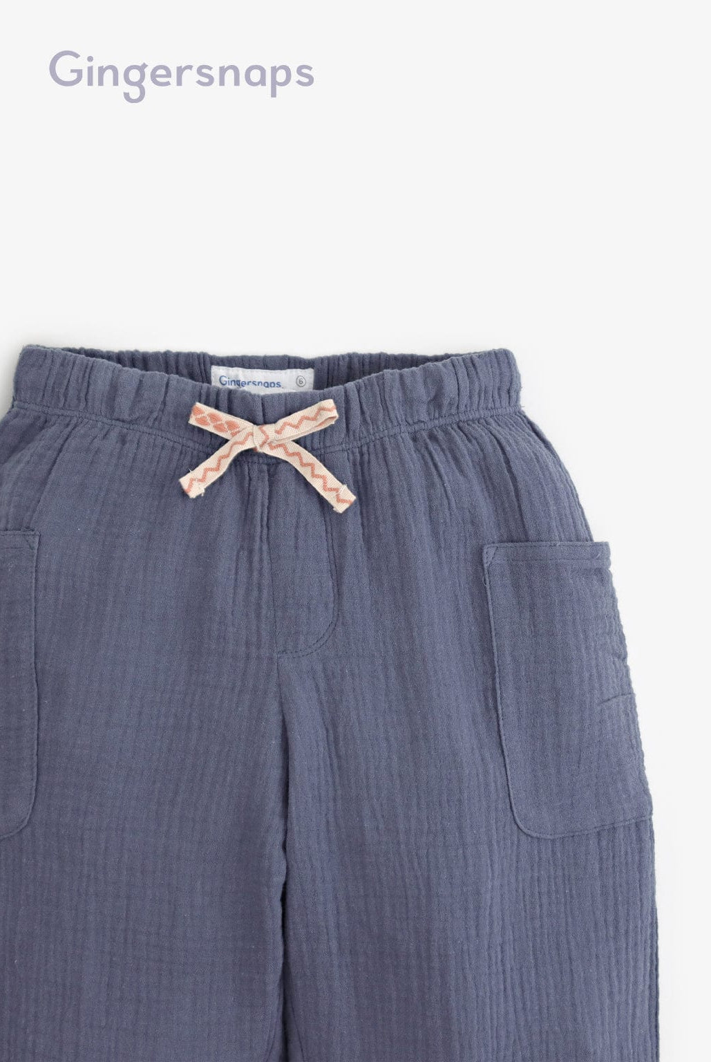 جينجرسنابس بنطلون أولادي بكسرات وجيوب جانبية أزرق