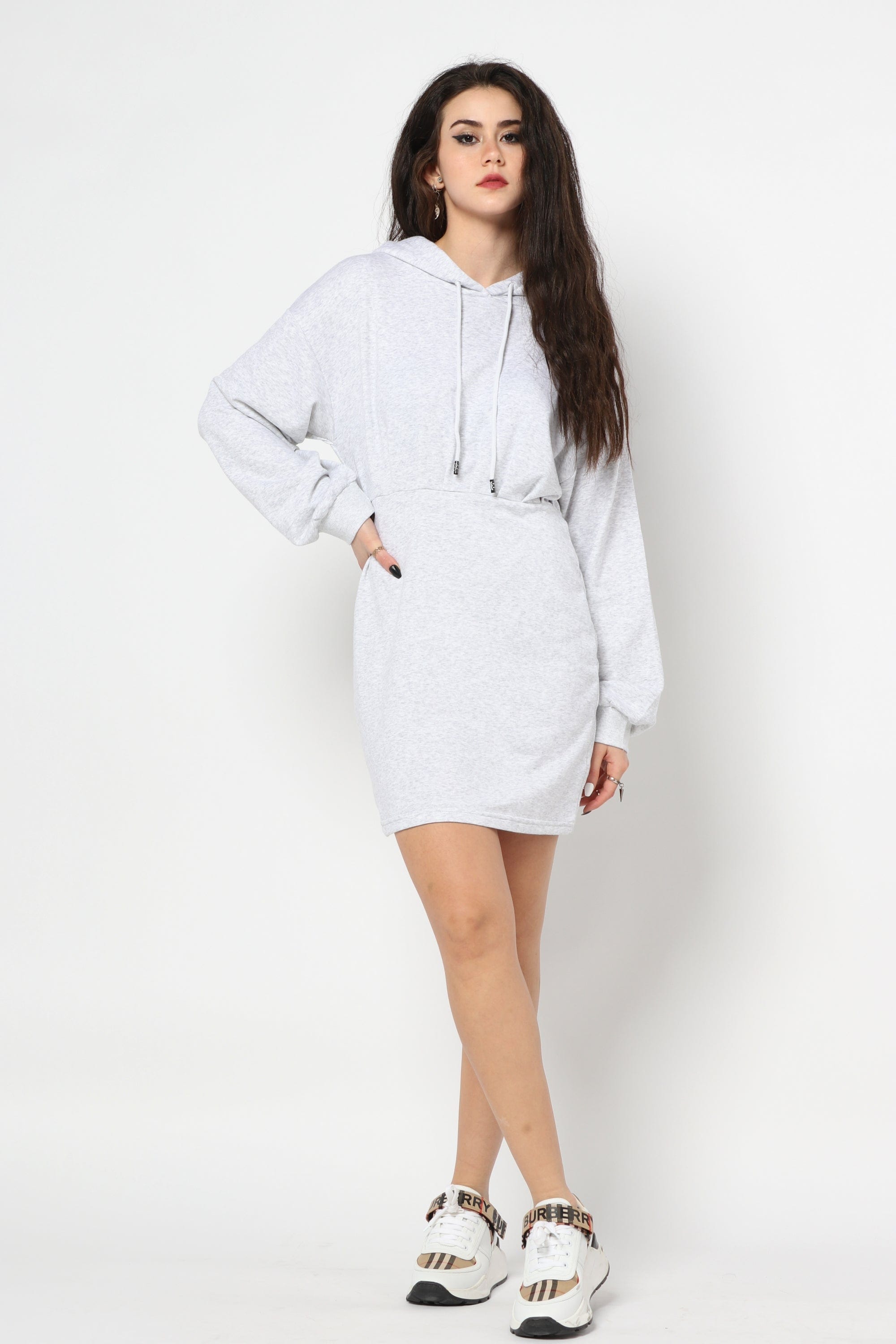 كيتشن فستان قصير سادة فوق الركبة بهودي