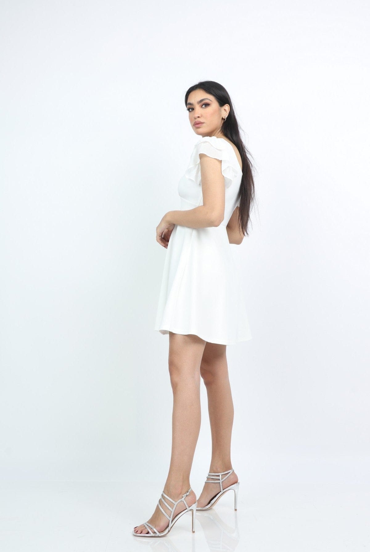 كيتشن فستان قصير سادة كت مكشكش