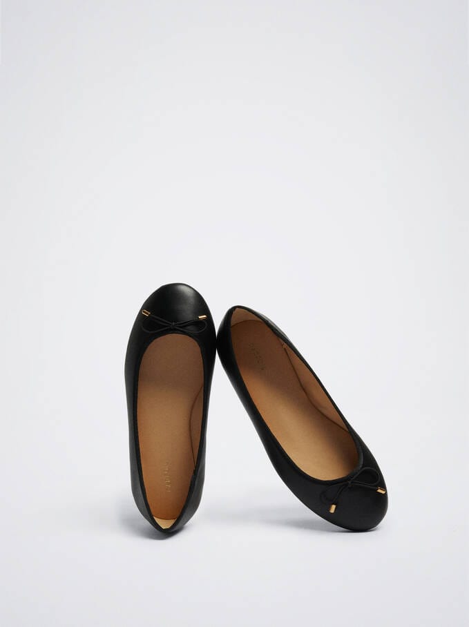 بارفوا حذاء باليرينا نسائي مسطح سادة مزين بفيونكة