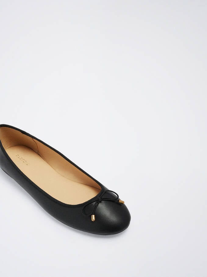 بارفوا حذاء باليرينا نسائي مسطح سادة مزين بفيونكة