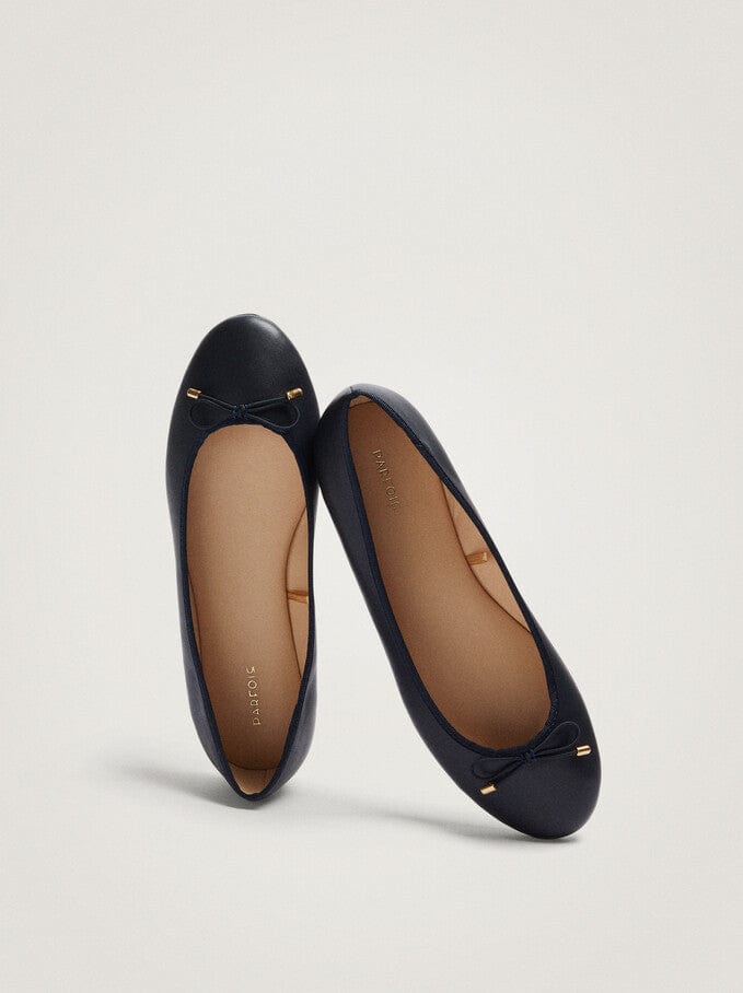 بارفوا حذاء باليرينا نسائي مسطح سادة مزين بفيونكة