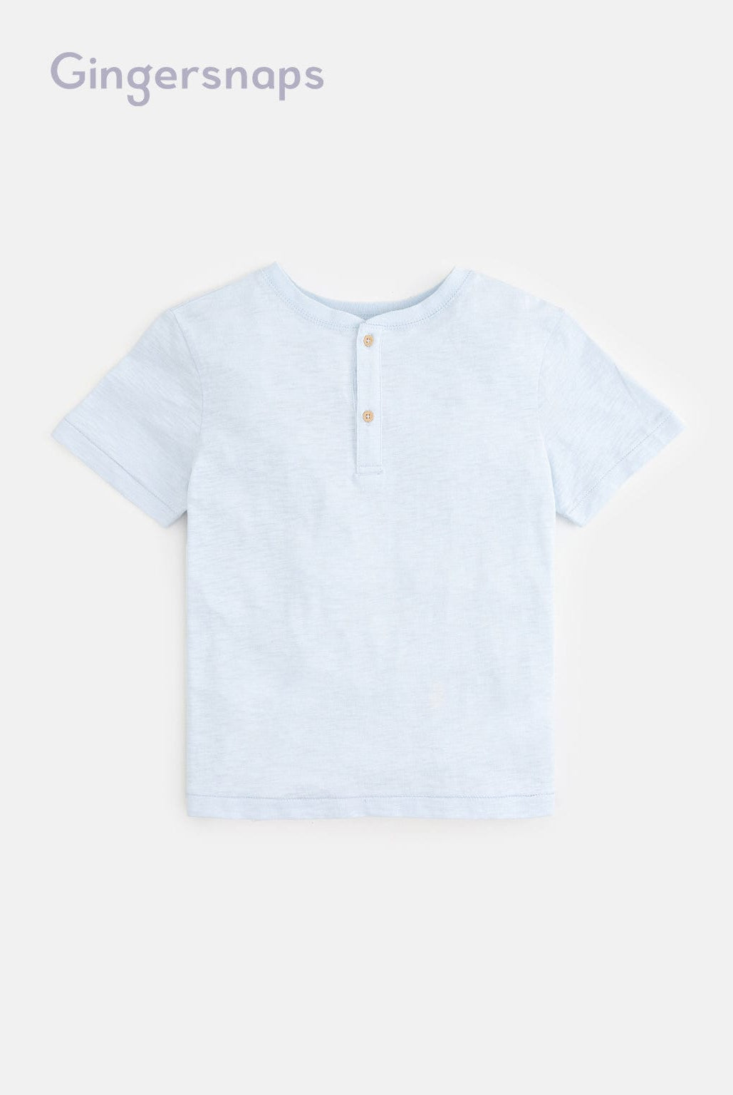 جينجرسنابس تيشيرت بجيب واحد نص كم طويل ولادي أزرق فاتح / بني