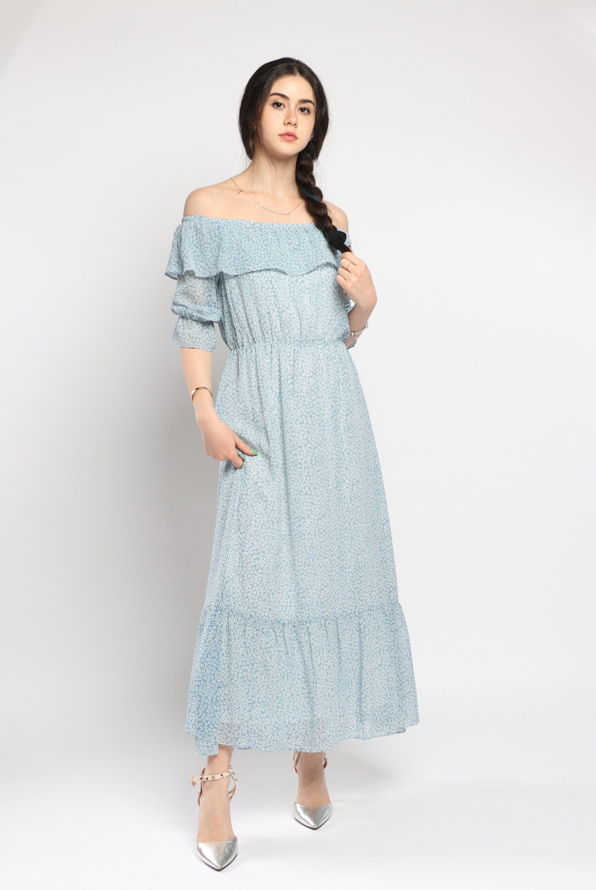 كيتشن فستان ماكسي سادة برباط على الصدر حمالات نسائي