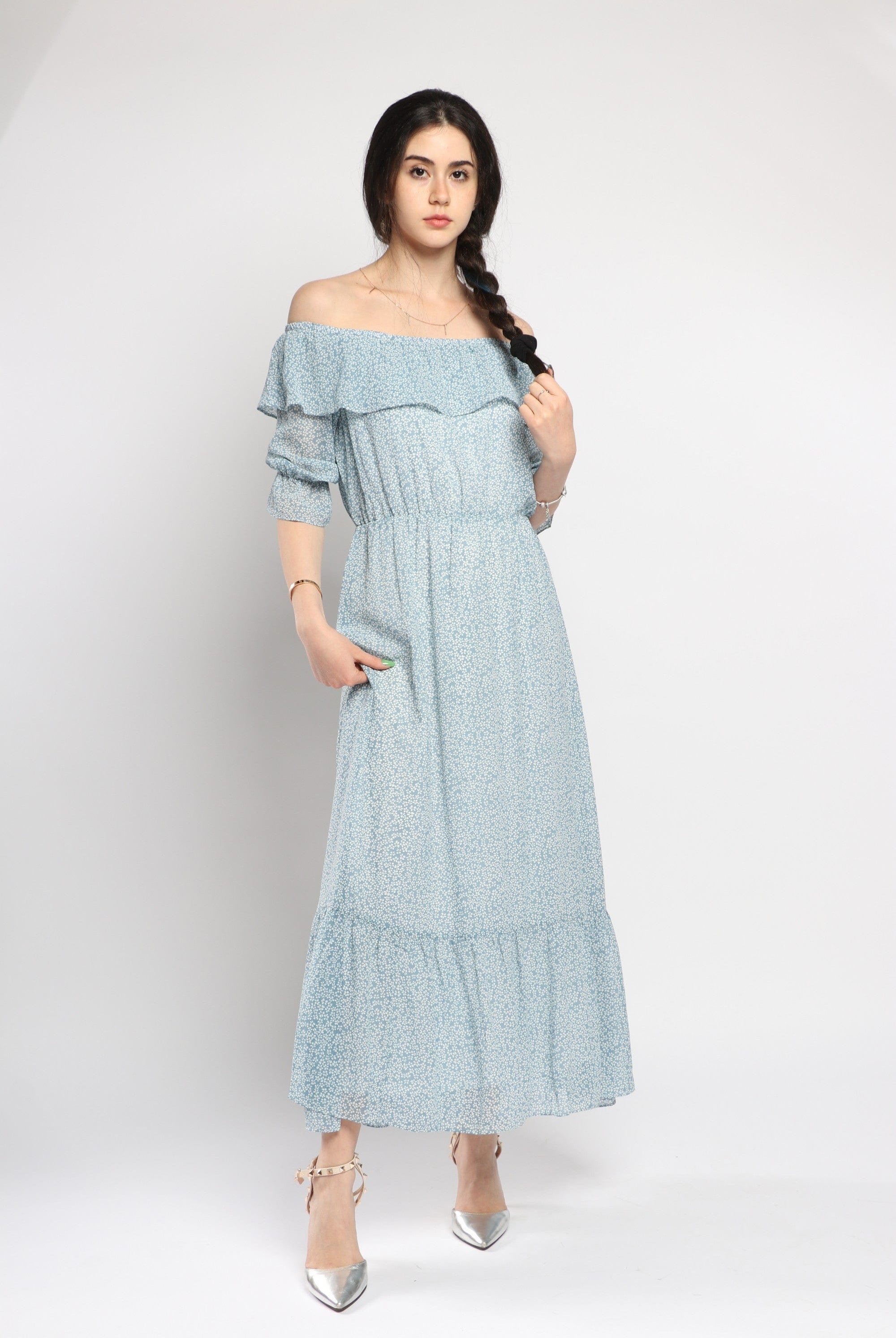 كيتشن فستان ماكسي سادة برباط على الصدر حمالات نسائي