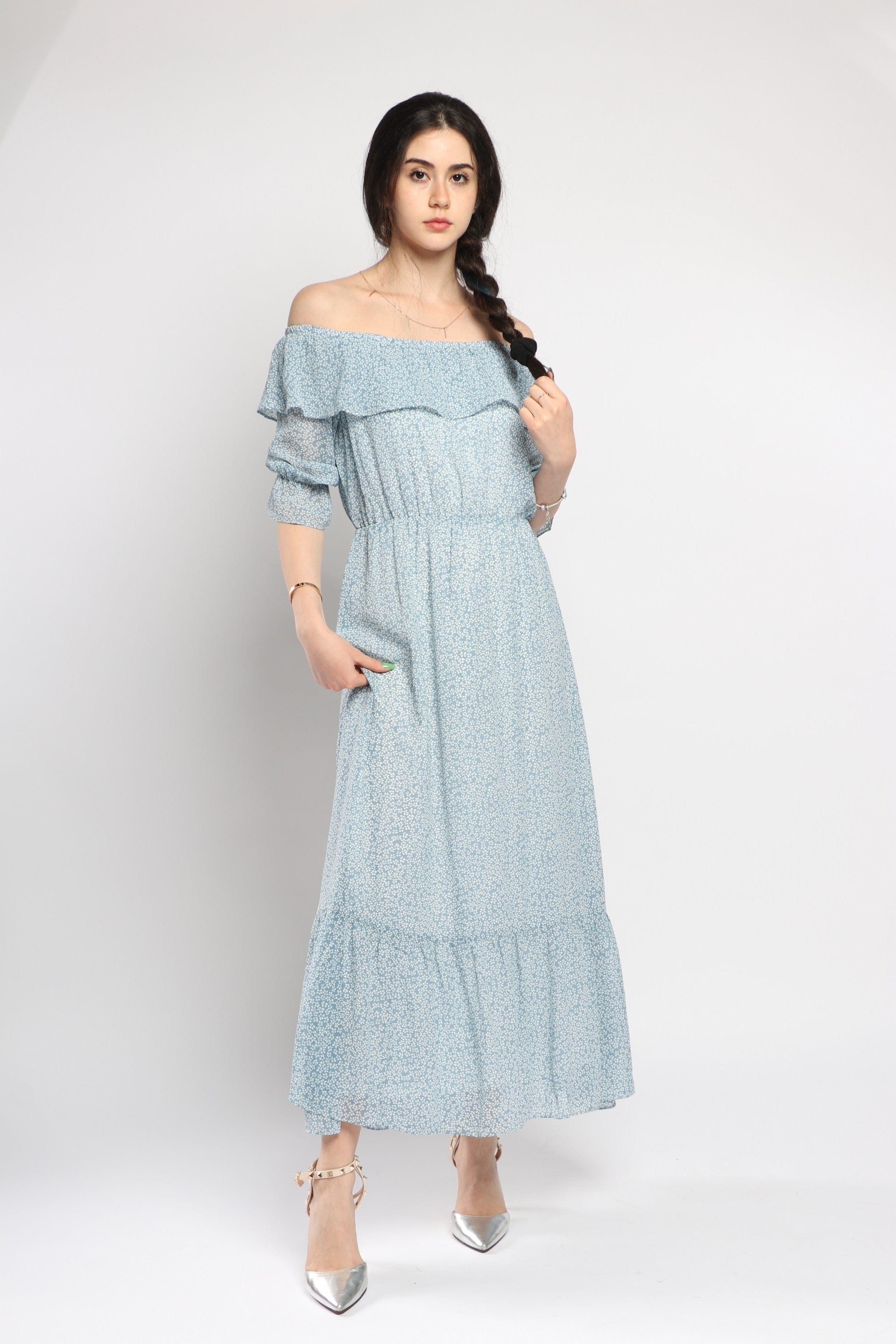 كيتشن فستان ماكسي سادة برباط على الصدر حمالات نسائي