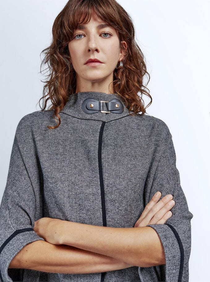 بارفوا معطف نسائي بكم 3/4 مفتوح من الأمام أسود