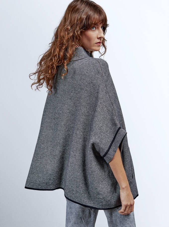 بارفوا معطف نسائي بكم 3/4 مفتوح من الأمام أسود