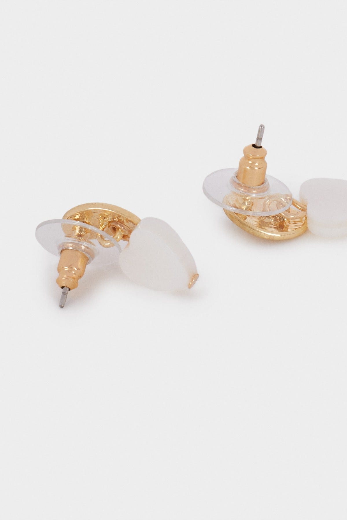 بارفوا حلق ذهبي مزين باللون الأبيض نسائي ذهب