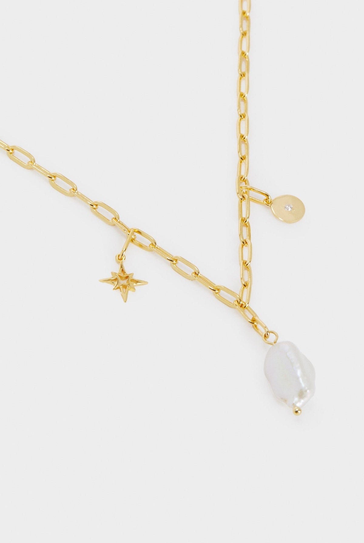 بارفوا قلادة فضية قصيرة 925 بفصوص لؤلؤ طبيعية نسائية بيج