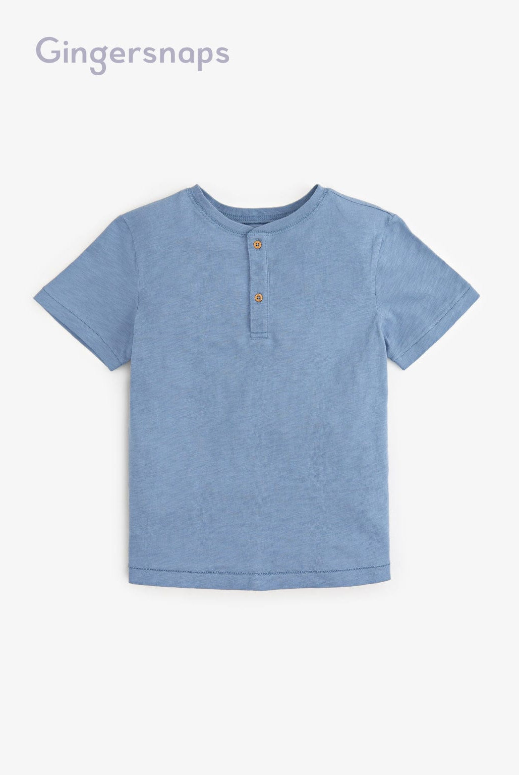 جينجرسنابس تيشيرت قطني بأزرار أمامية نص كم أولادي أزرق/وردي