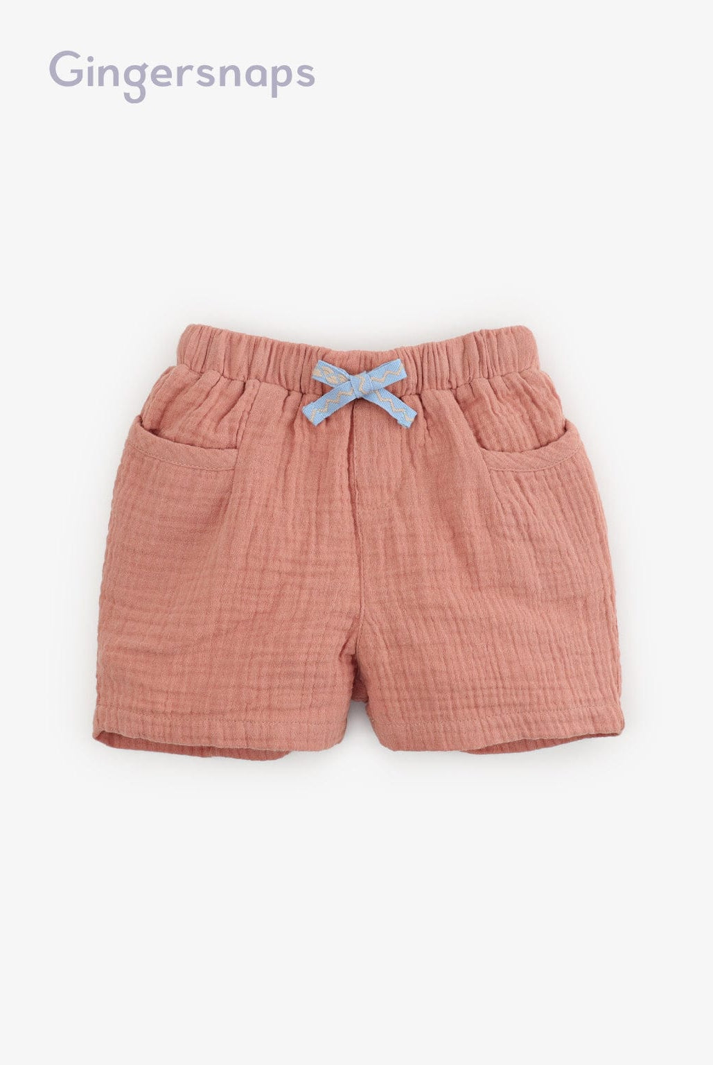 جينجرسنابس شورت مكشكش أولادي برباط علي الخصر بني