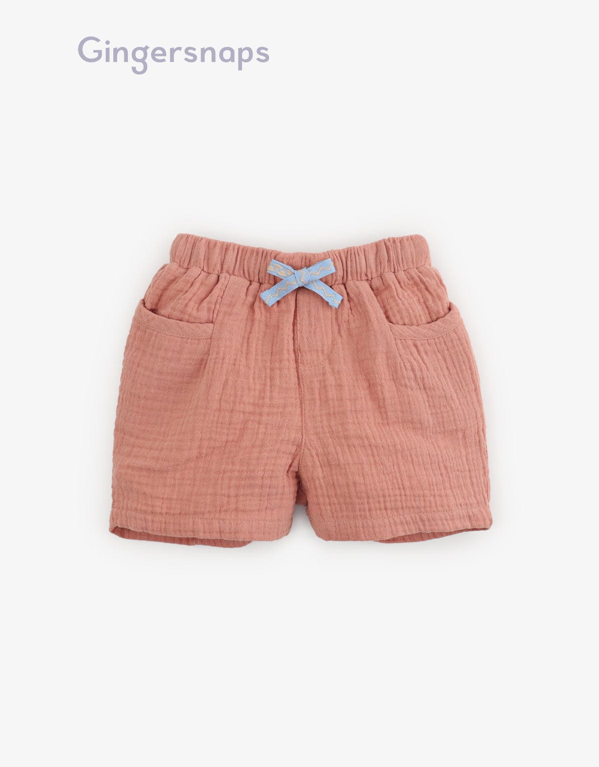 جينجرسنابس شورت مكشكش أولادي برباط علي الخصر بني