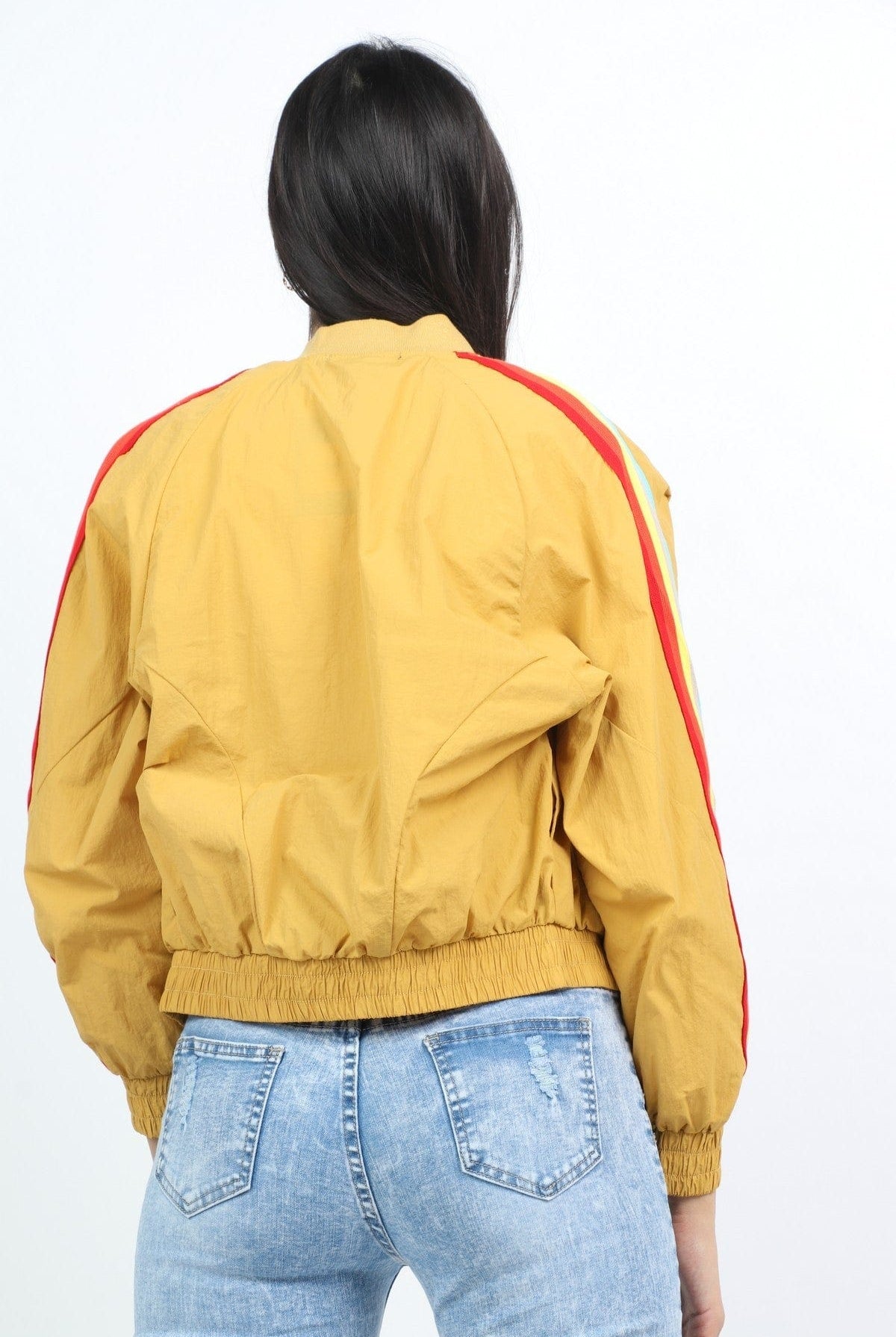 كيتشن جاكيت بوليستر كم طويل مع خطوط نسائي