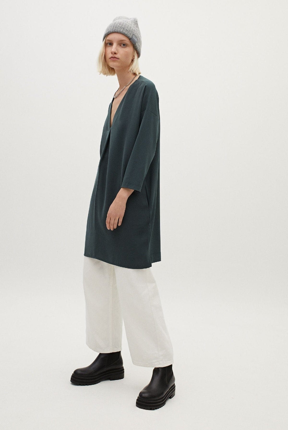 بارفوا فستان قصير ناعم سبعة 3/4 كم نسائي