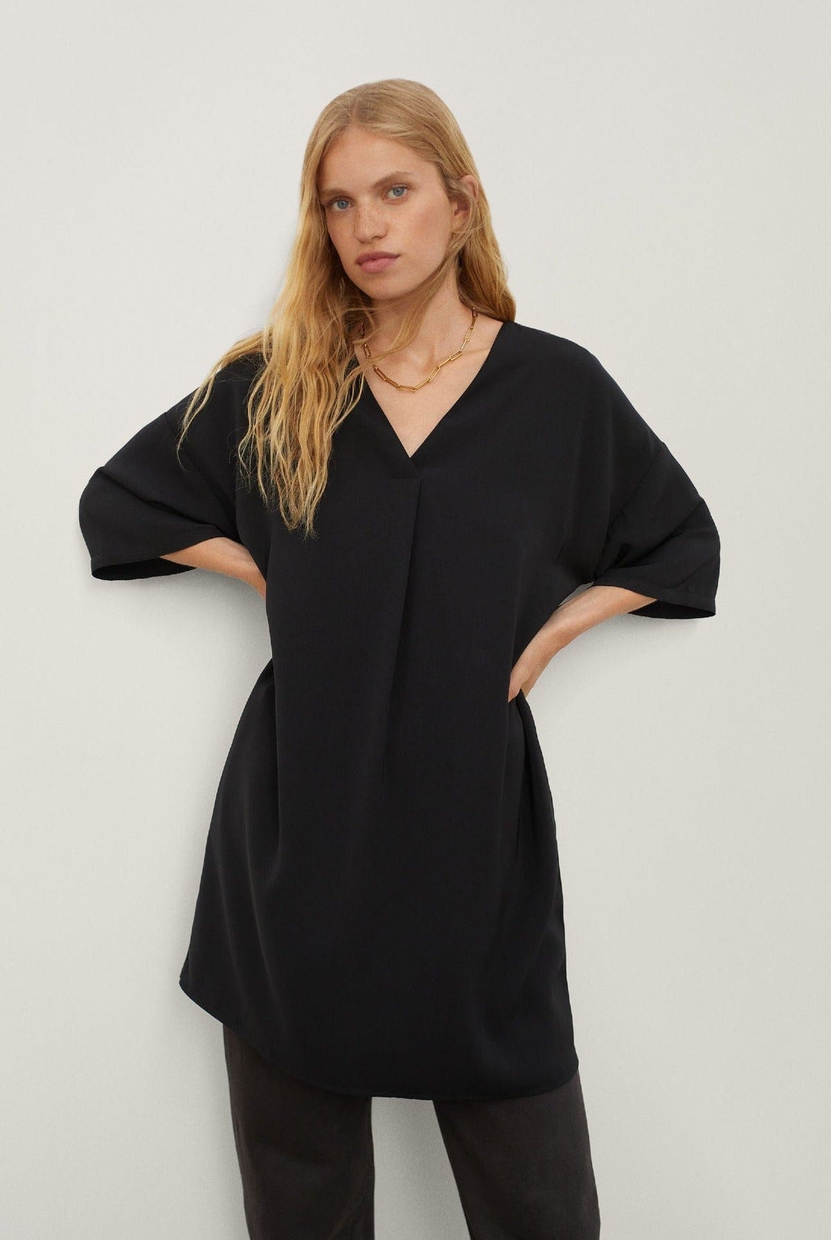 بارفوا فستان سادة سبعة قصير 3/4 كم نسائي