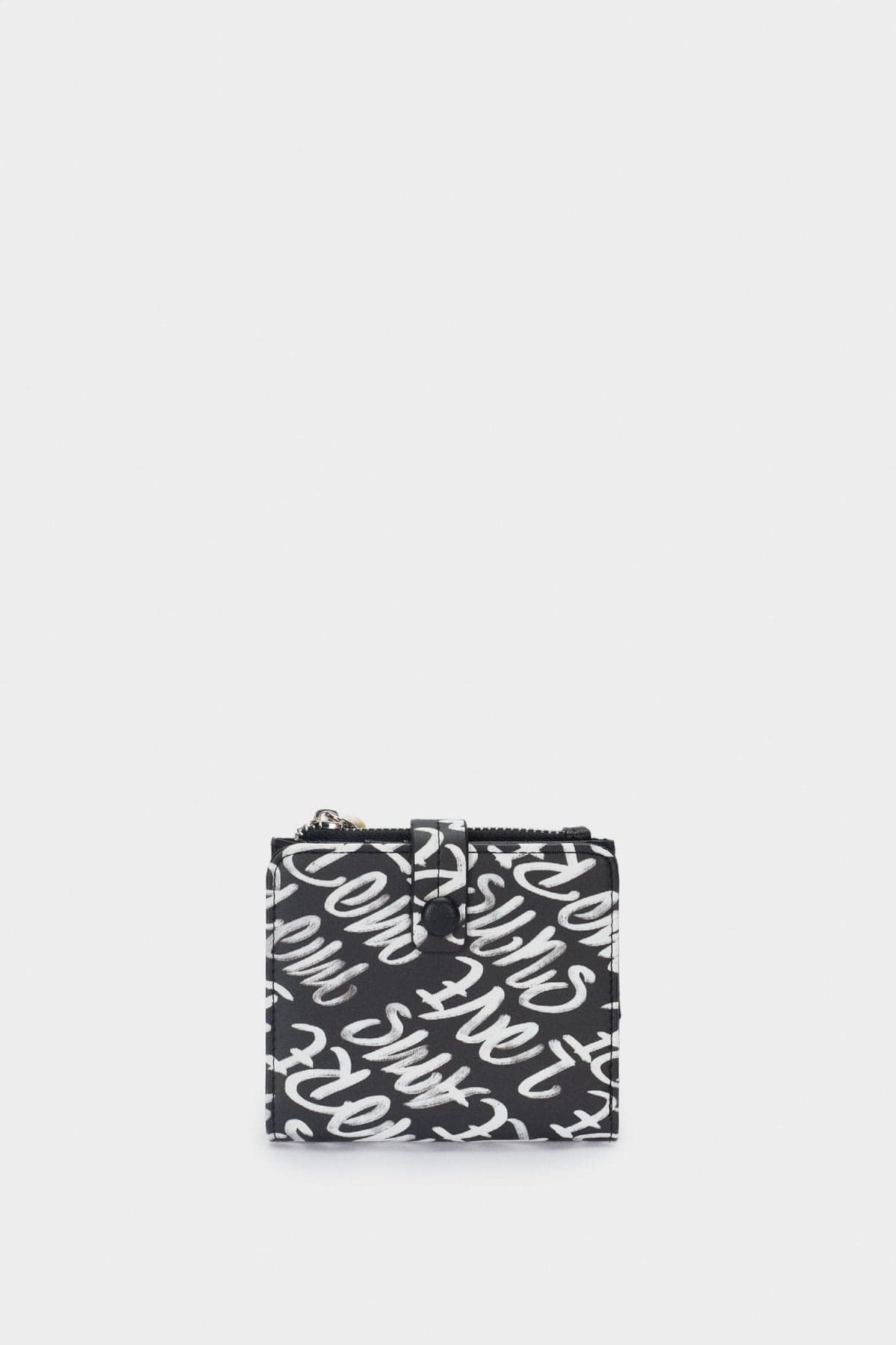 بارفوا محفظة نايلون صغيرة مطبوعة أسود